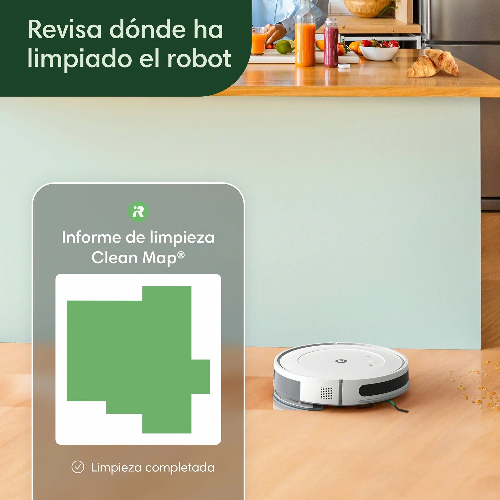 iRobot Roomba Combo Essential robot odkurzająco-mopujący (Y0112), wydajne odkurzanie i mopowanie, 4-stopniowy system sprzątania, trzy poziomy ssania, sprzątanie punktowe, aplikacja