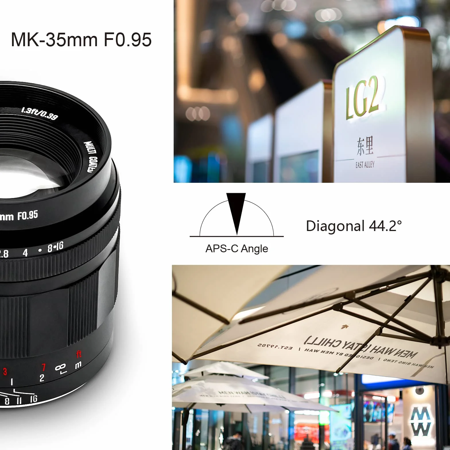 Meike 35 mm f0,95 Duża przysłona Ręczne ustawianie ostrości Prime Obiektyw stały APS-C Kompatybilny z bezlusterkowymi aparatami Sony E-Mount NEX 3 3N NEX 5R NEX 6 7 A6600 A6400 A5000 A5100 A6100 A6300