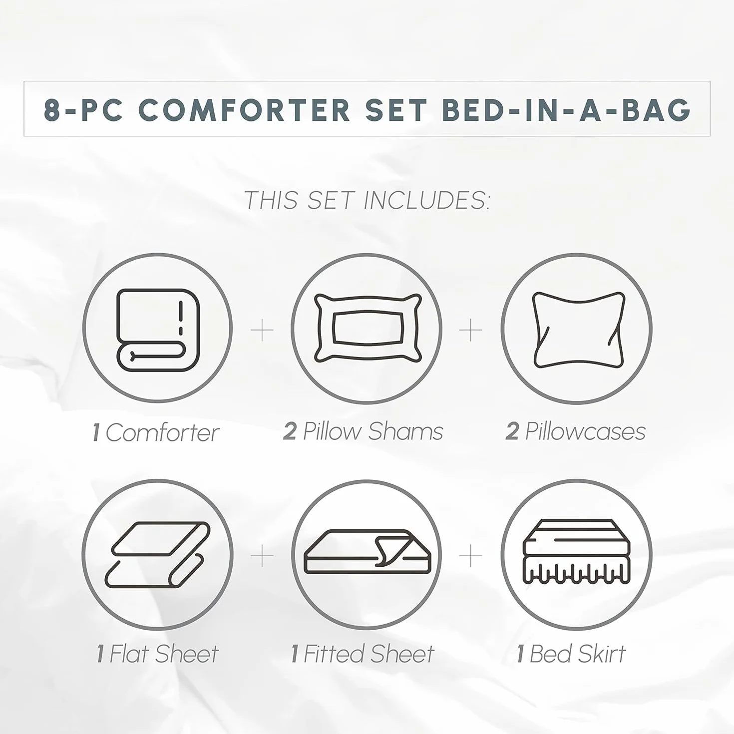 Elegant Comfort Stripe Bed-in-a-Bag 8-częściowy zestaw kołder bawełna czarny King