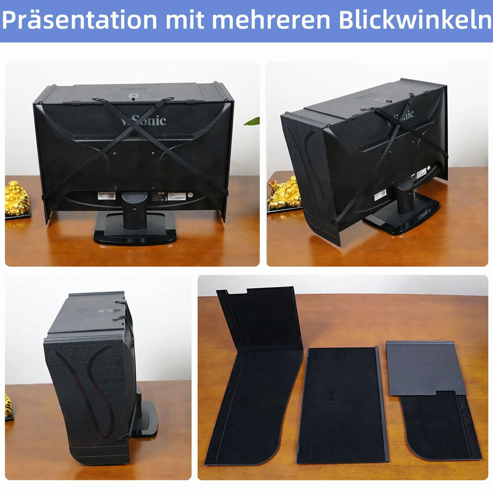 Osłona monitora, ochrona przed słońcem, ochrona przed słońcem do laptopów, regulowana osłona monitora, składana osłona, zapewnia ochronę prywatności, pasuje do praktycznie wszystkich laptopów