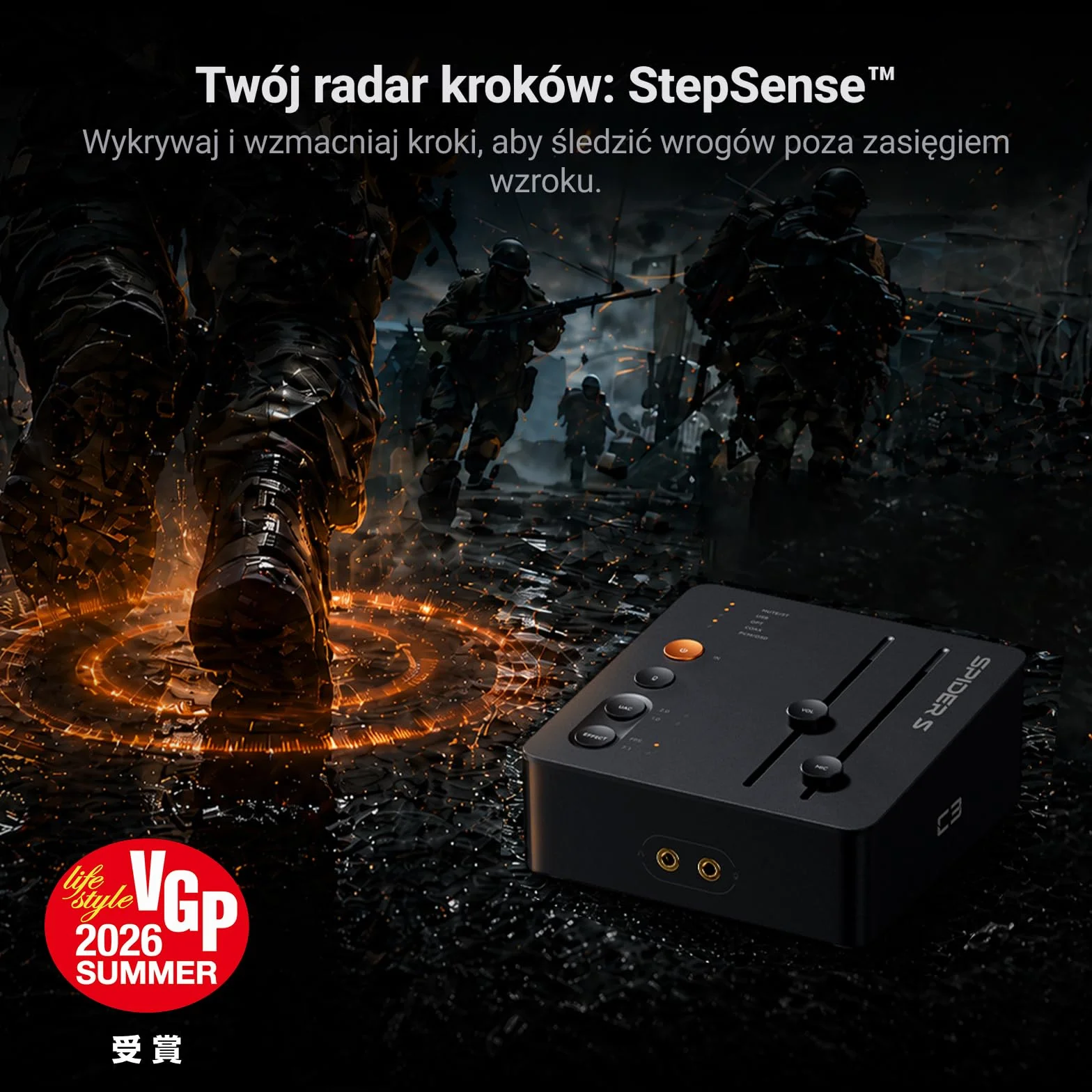 Fosi Audio C3 Gaming DAC, Zewnętrzna Karta Dźwiękowa USB z Footstep Enhancement i 7.1 Surround, Mikrofon z Noise Cancelling do FPS Gaming, XMOS Hi-Fi Chipset, PCM 384kHz/DSD256 do PC/PS5/Switch