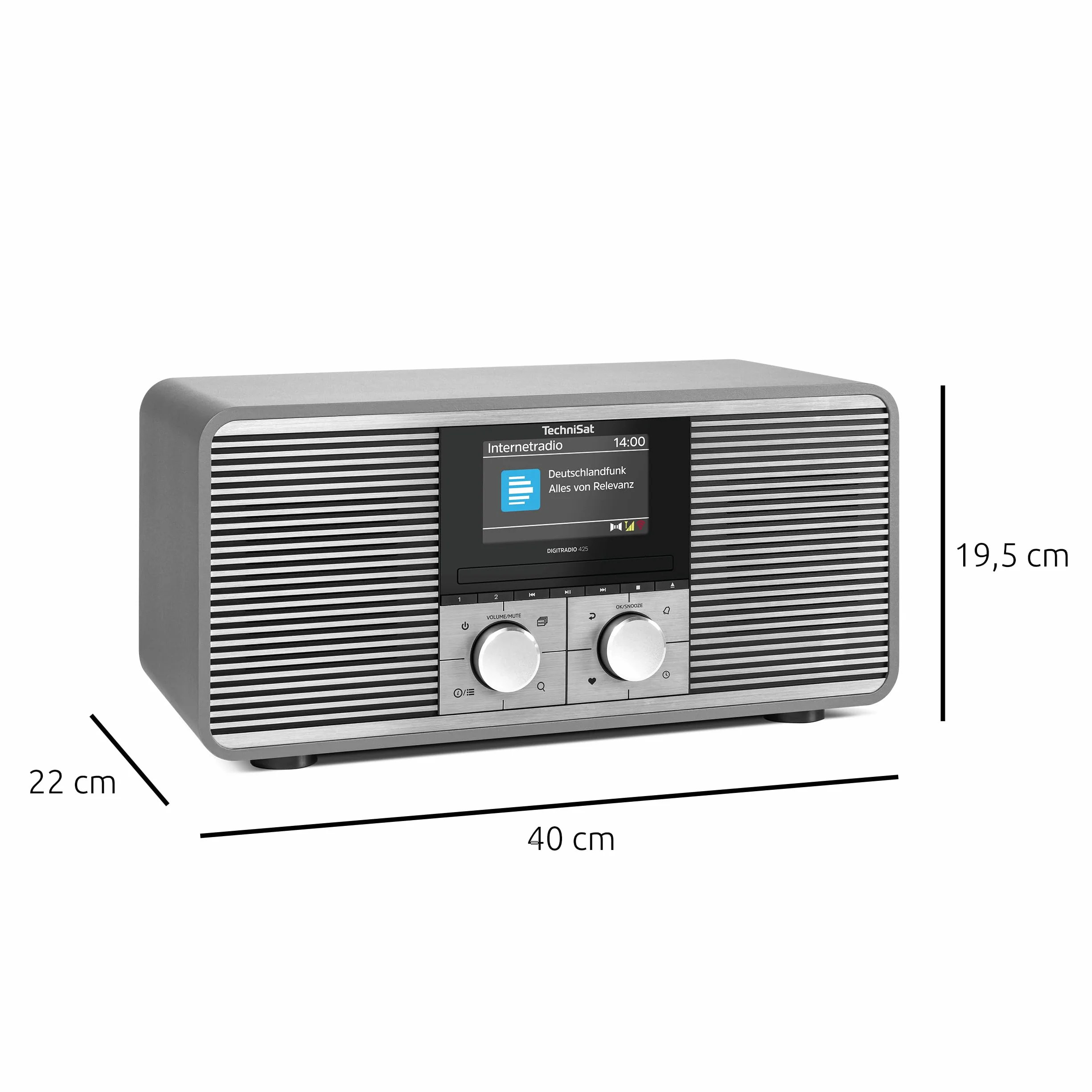 TechniSat DIGITRADIO 425 – radio stereo DAB+ i internetowe z odtwarzaczem CD (Bluetooth, Wi-Fi, USB, AUX, Spotify Connect, 40 W, equalizer, kolorowy wyświetlacz, sterowanie aplikacją) antracyt
