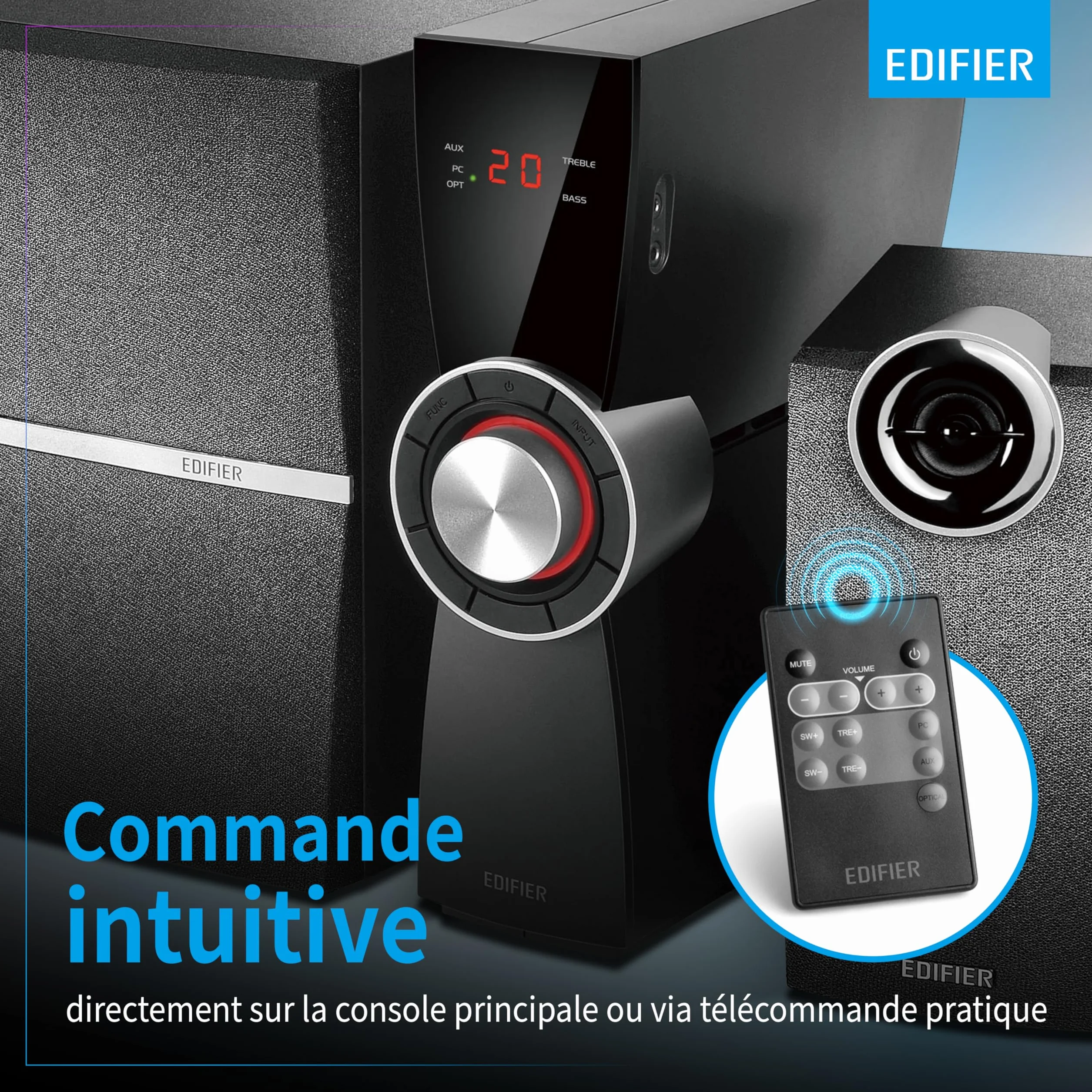 Edifier C2XD System Głośników, Czarny, 53 W