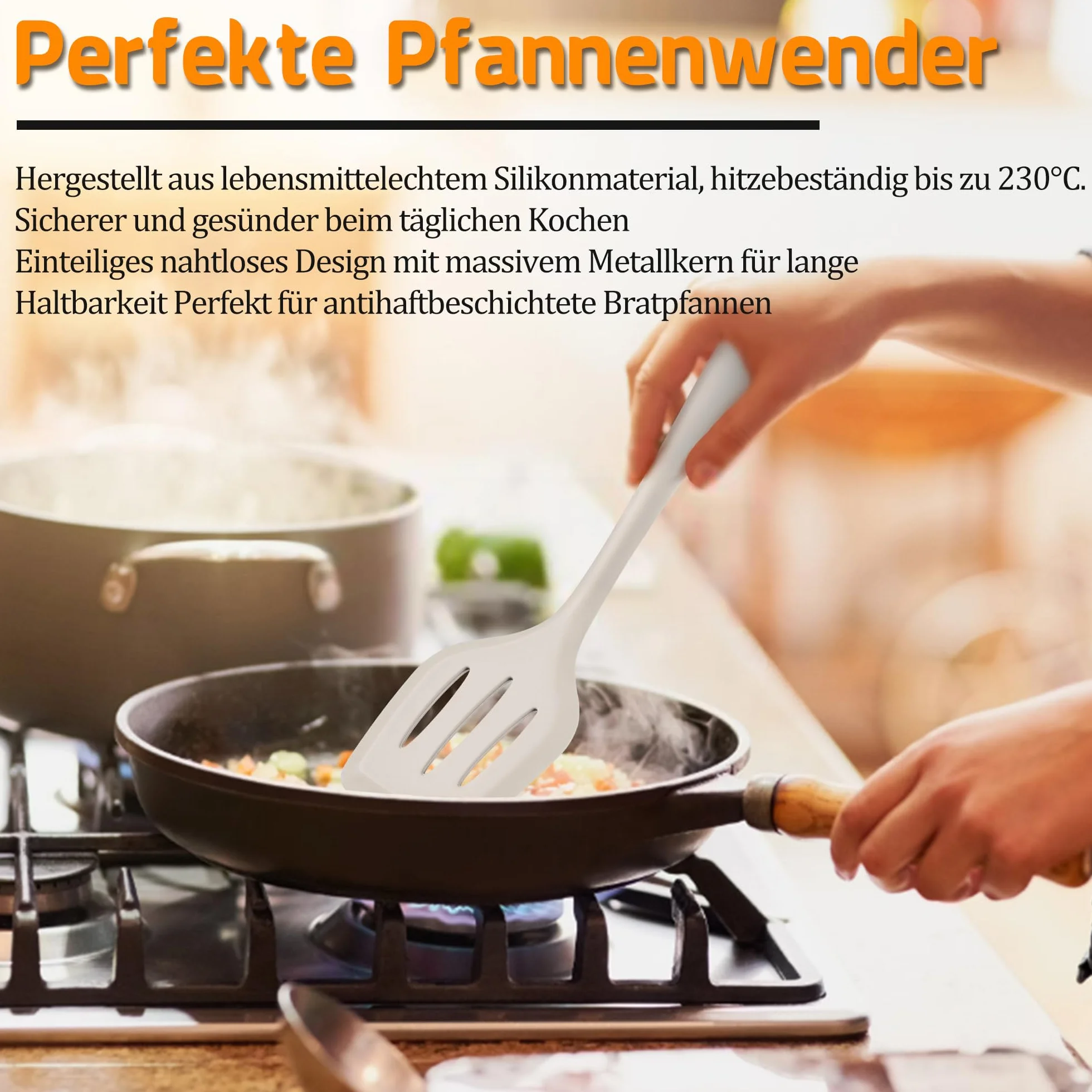 Herogo Zestaw szpatułek silikonowych do patelni 2 sztuki nieprzywierających