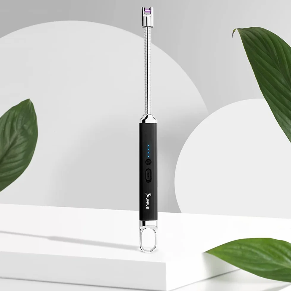 SUPRUS Zapalniczka USB Łuk Świetlny Elektryczna do Świec Kemping Gotowanie Czarna Złota