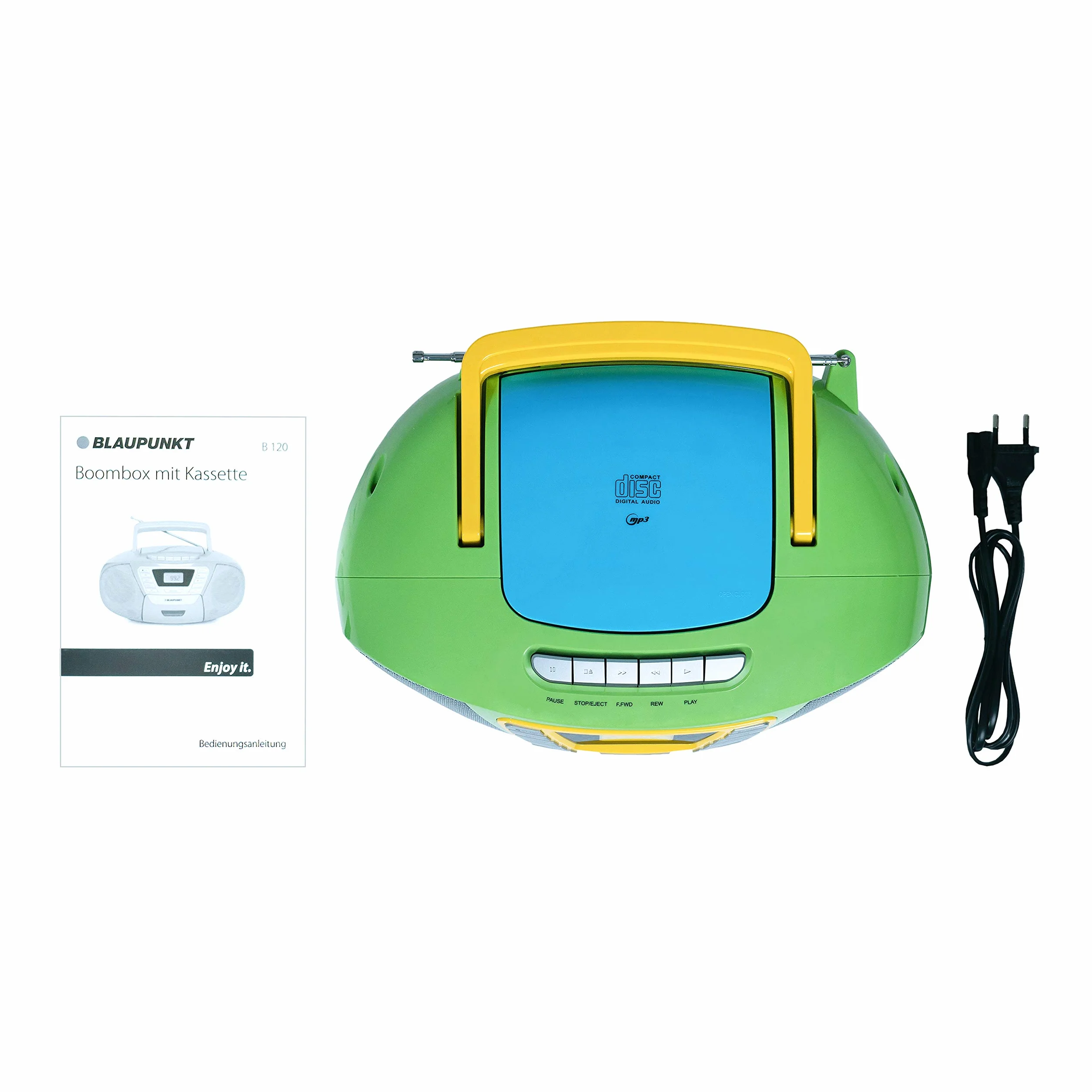 Blaupunkt B 120 MC przenośny odtwarzacz z Bluetooth | magnetofon | funkcja audiobooka | odtwarzacz CD z USB | małe radio | Aux In | radio PLL FM | kolorowy