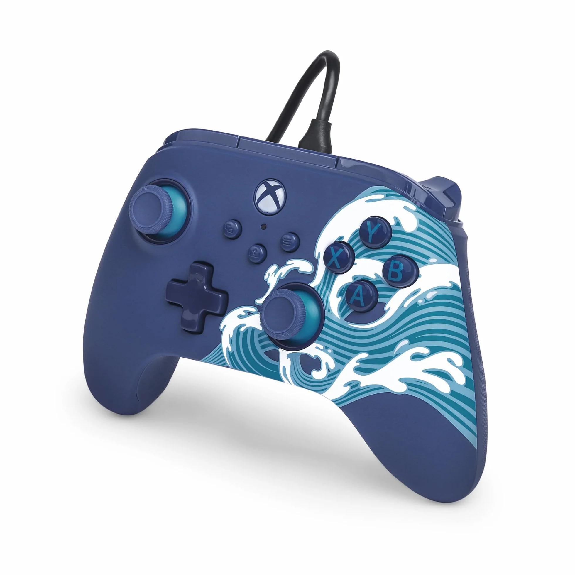 Kontroler przewodowy PowerA Advantage do konsoli Xbox Series X|S - Morska fala, Pałki z efektem Halla, kontroler do gier, Xbox Series X|S