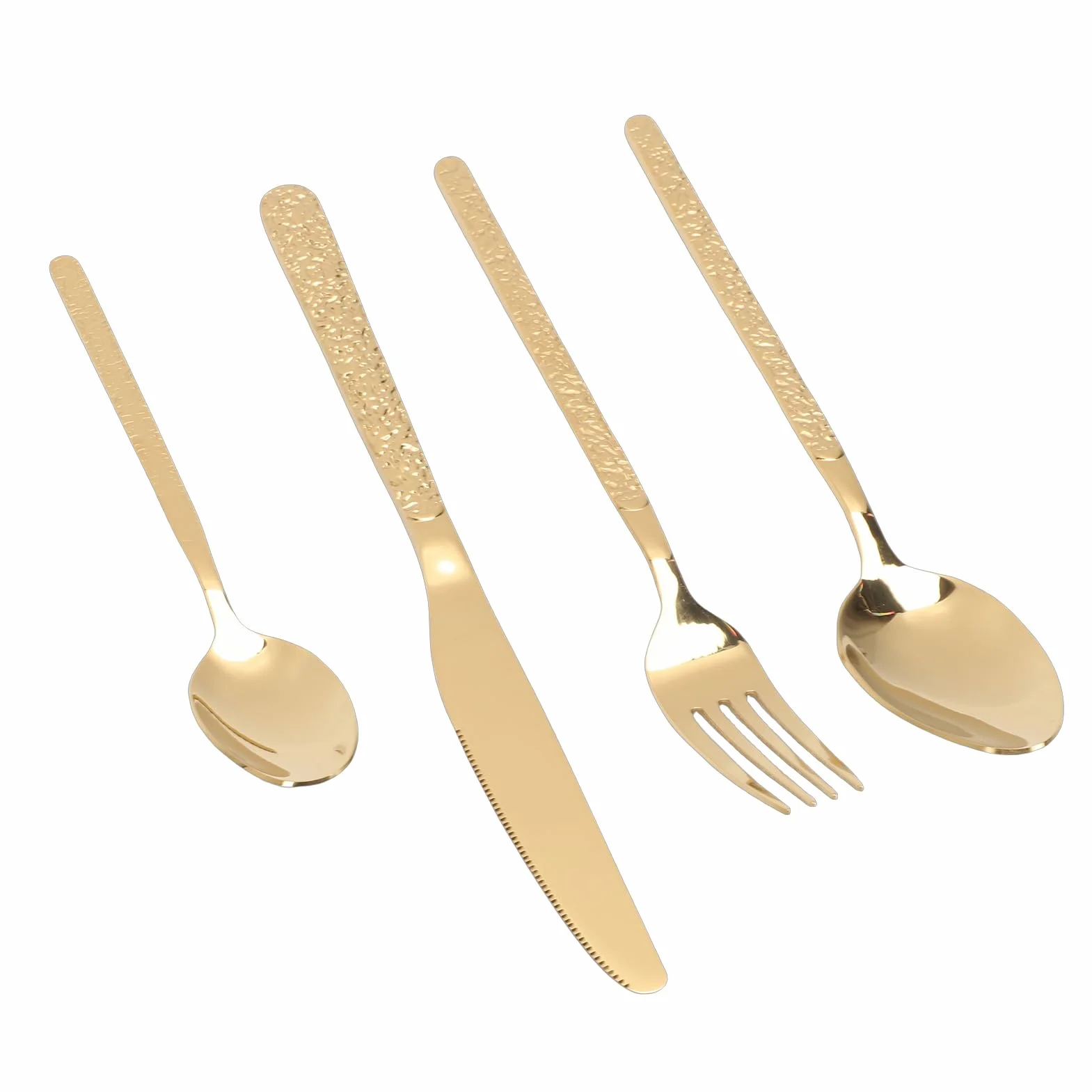 Sxhlseller Zestaw Sztućców ze Stali Nierdzewnej Elegancki Zestaw Sztućców dla 6 Osób Można myć w Zmywarce na Przyjęcie Weselne w Restauracji (Kamień Wzór Złoto)
