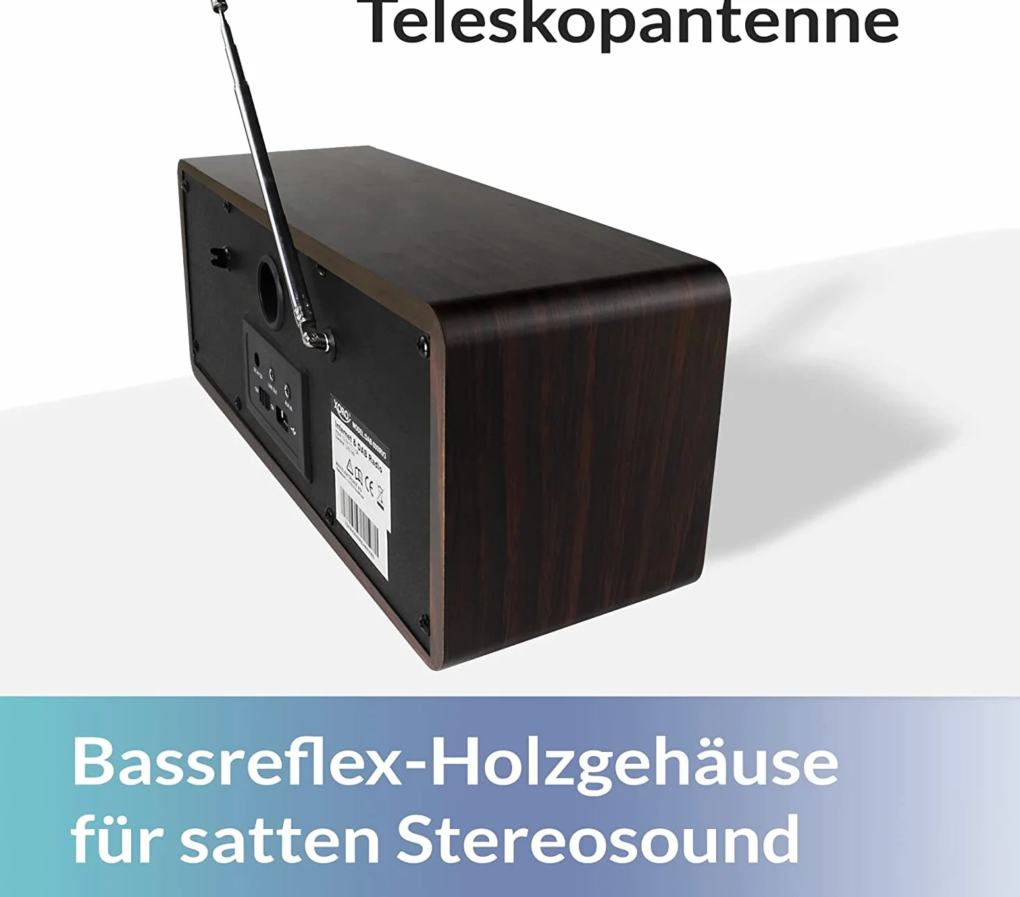 XORO DAB 600 IR V3 – radio internetowe DAB+/FM z Wi-Fi, 2 x 5 W RMS, USB 2.0, sterowanie aplikacją, Bluetooth, Spotify Connect, AUX, funkcja budzika, stacja pogodowa