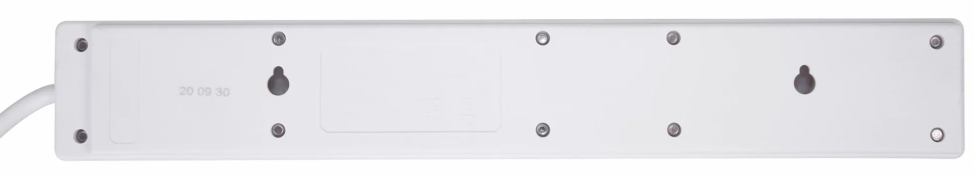 PRO ELEC PELB1703 Przedłużacz 6-rzędowy z ochroną przeciwprzepięciową, biały, 5 m