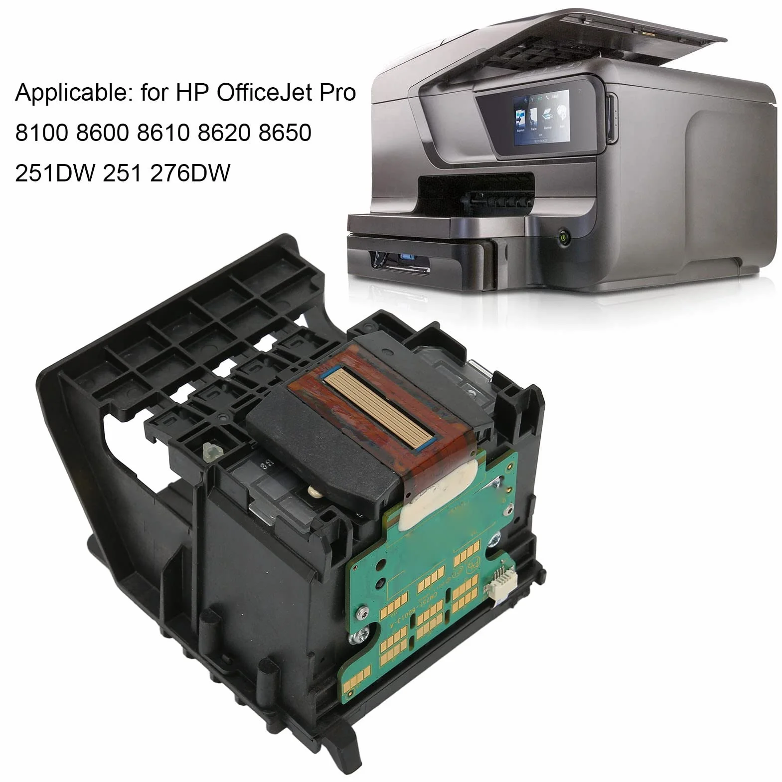 Wymiana Głowicy Drukującej do Officejet Pro 8100 8600 8610 8620 8650 251DW 251 276DW, Kompaktowa Konstrukcja Dysza Odporna na Zużycie Części Zamienne do Głowicy Drukującej