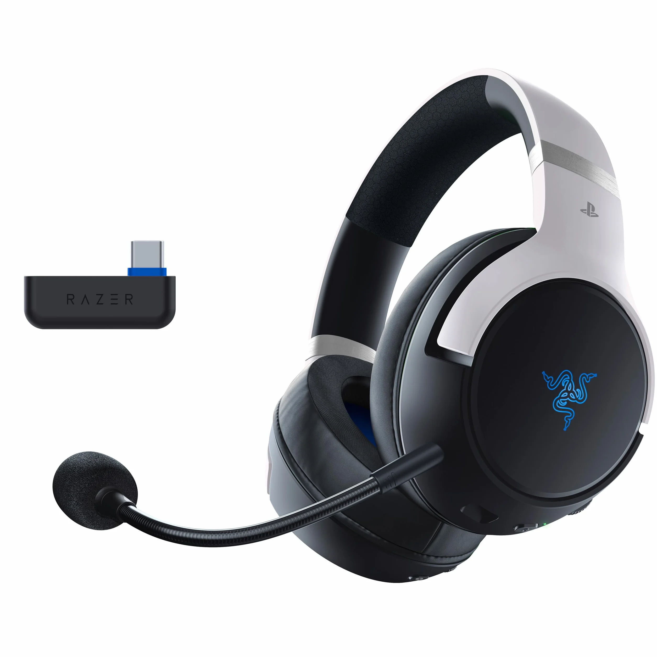 Razer Kaira Pro HyperSpeed - wieloplatformowy bezprzewodowy zestaw słuchawkowy do gier (bezprzewodowy HyperSpeed, HyperSense Haptic, głośniki tytanowe 50 mm) czarno-biały