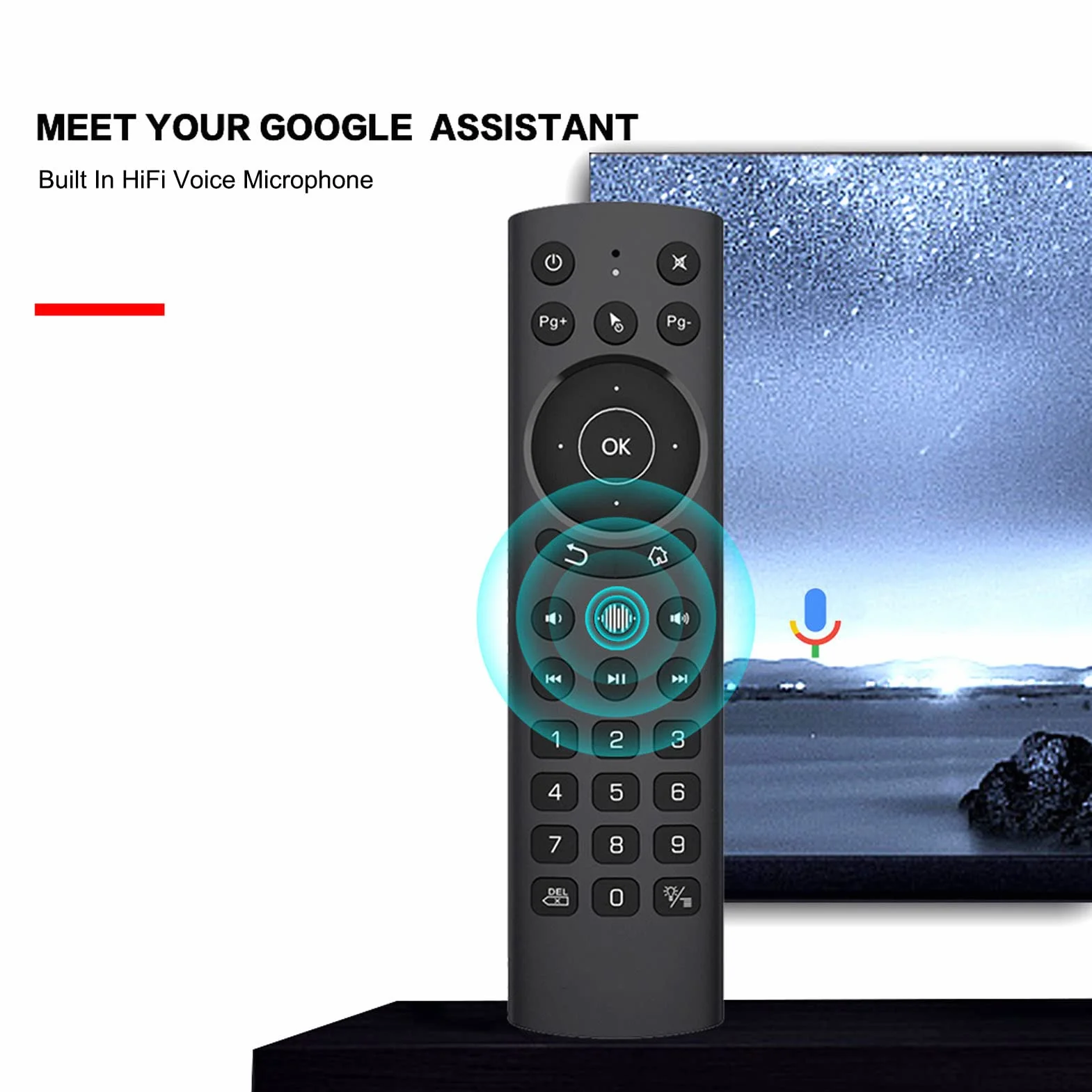 G20S Pro Voice Air Remote, Nauka IR, Bezprzewodowa Klawiatura z Podświetleniem USB z żyroskopem do TV Box, PC, Smart TV, Protector, HTPC Itp.(G20S PRO)