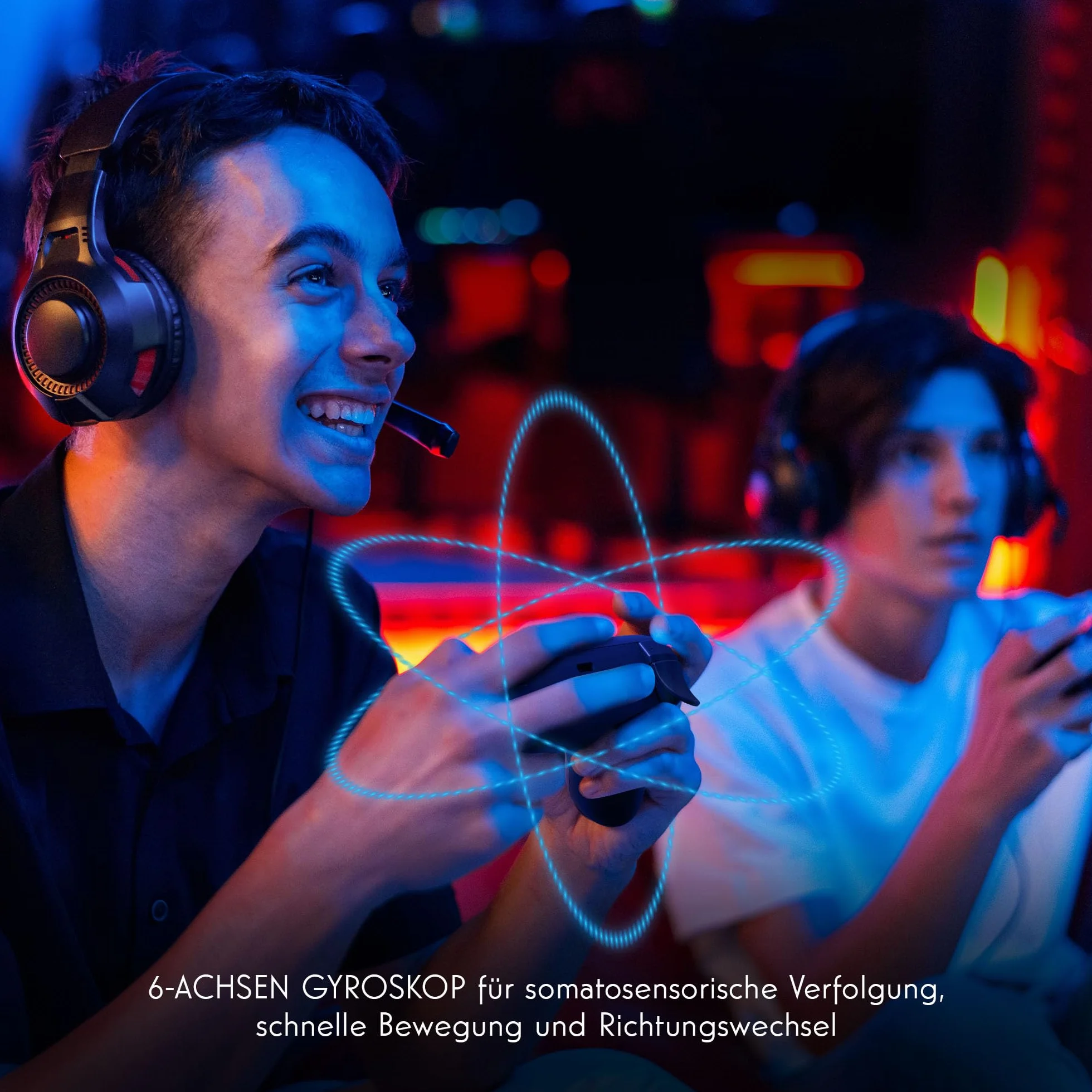 THOMSON Bezprzewodowy Gamepad Bluetooth 6-Osiowy Żyroskop USB-C Kontroler do Android iOS Windows