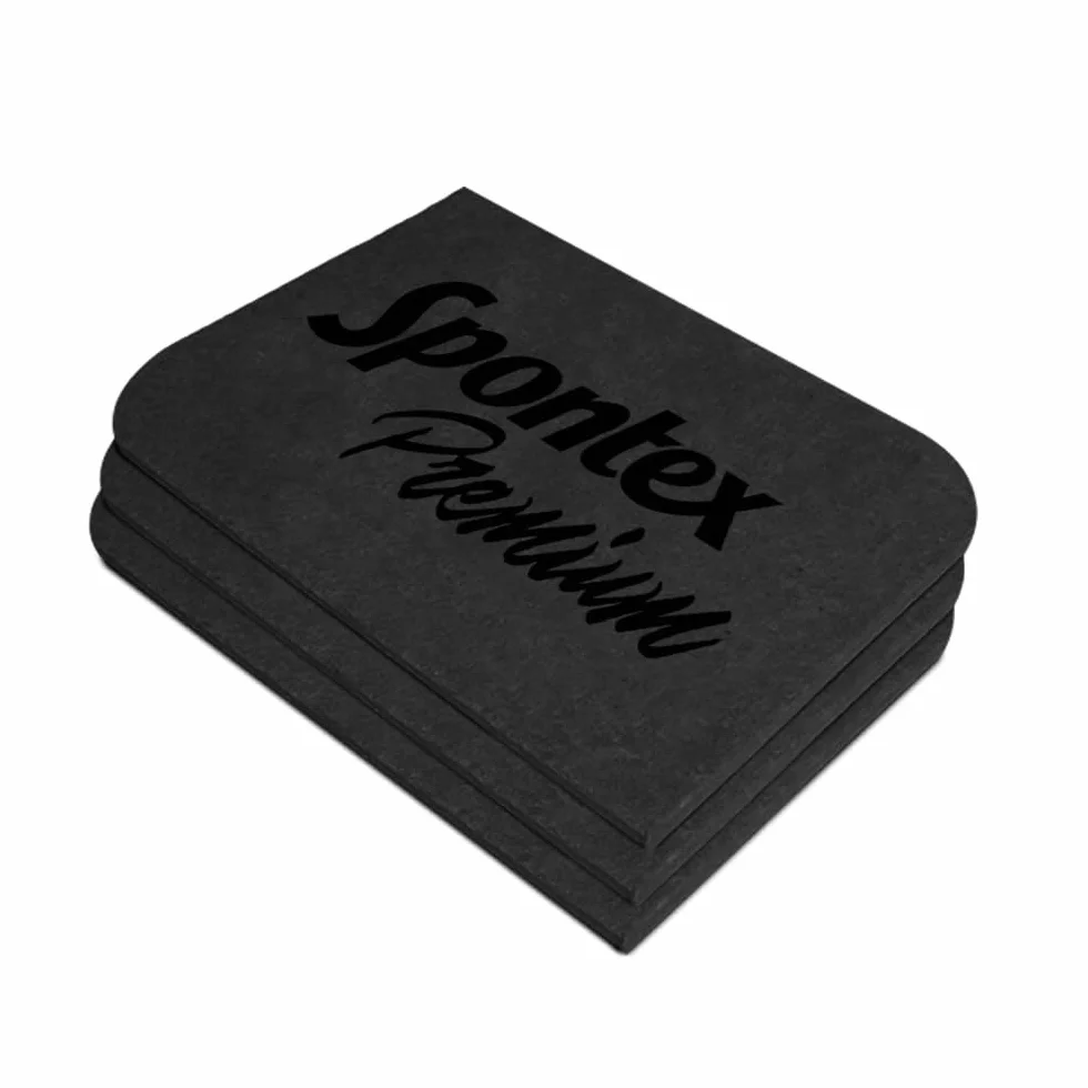 SPONTEX Gąbka puchnąca klasy premium, czarna, 3 sztuki, ze 100% biodegradowalnej celulozy, wytrzymała i chłonna, spuchnięta ok. 108 x 68 x 30-32 mm