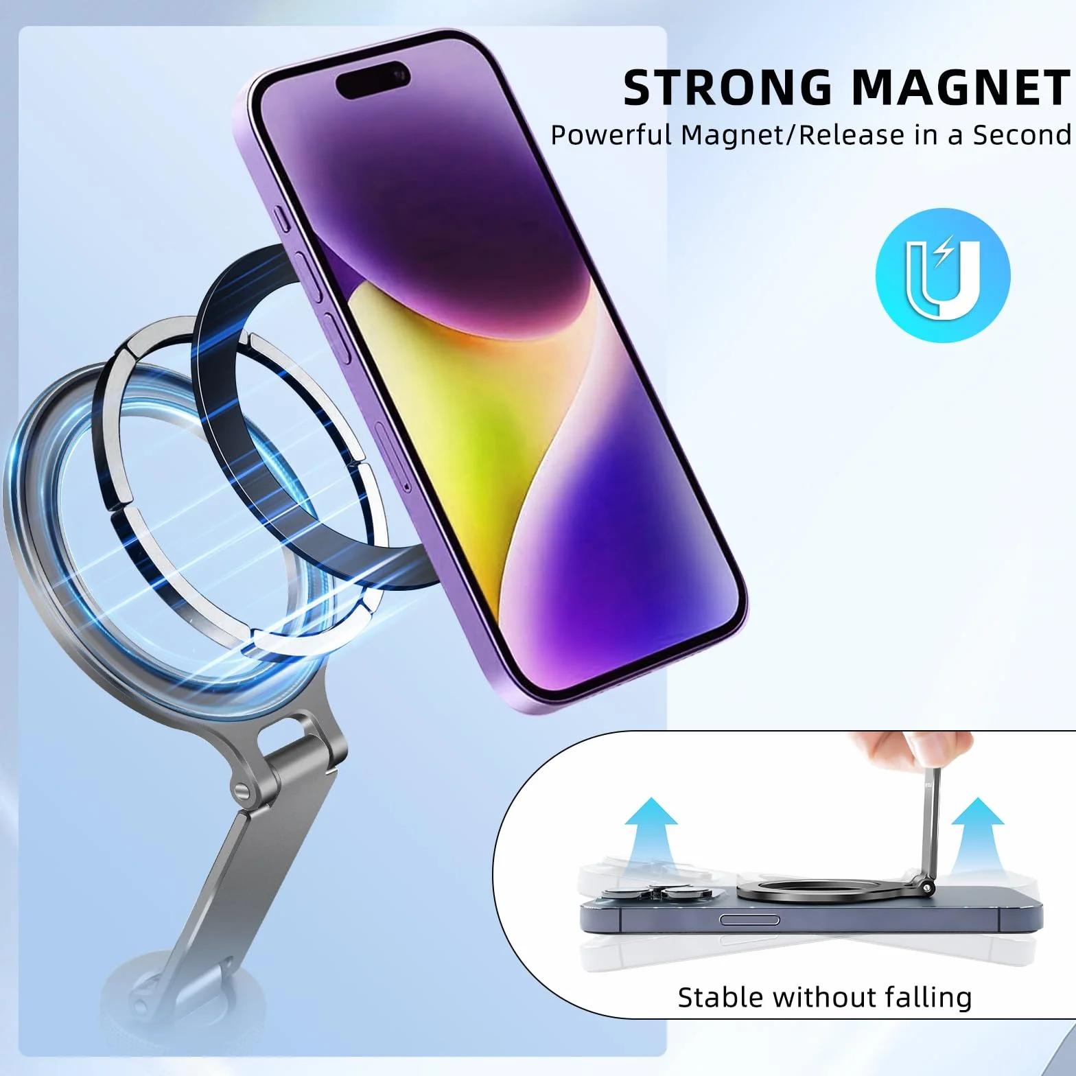 REYGEAK Adapter do statywu telefonicznego, uchwyt kamery ze śrubą 1/4, elastyczny magnetyczny uchwyt do telefonu Magsafe iPhone16 15 14 13 12 Pro Max Plus Mini