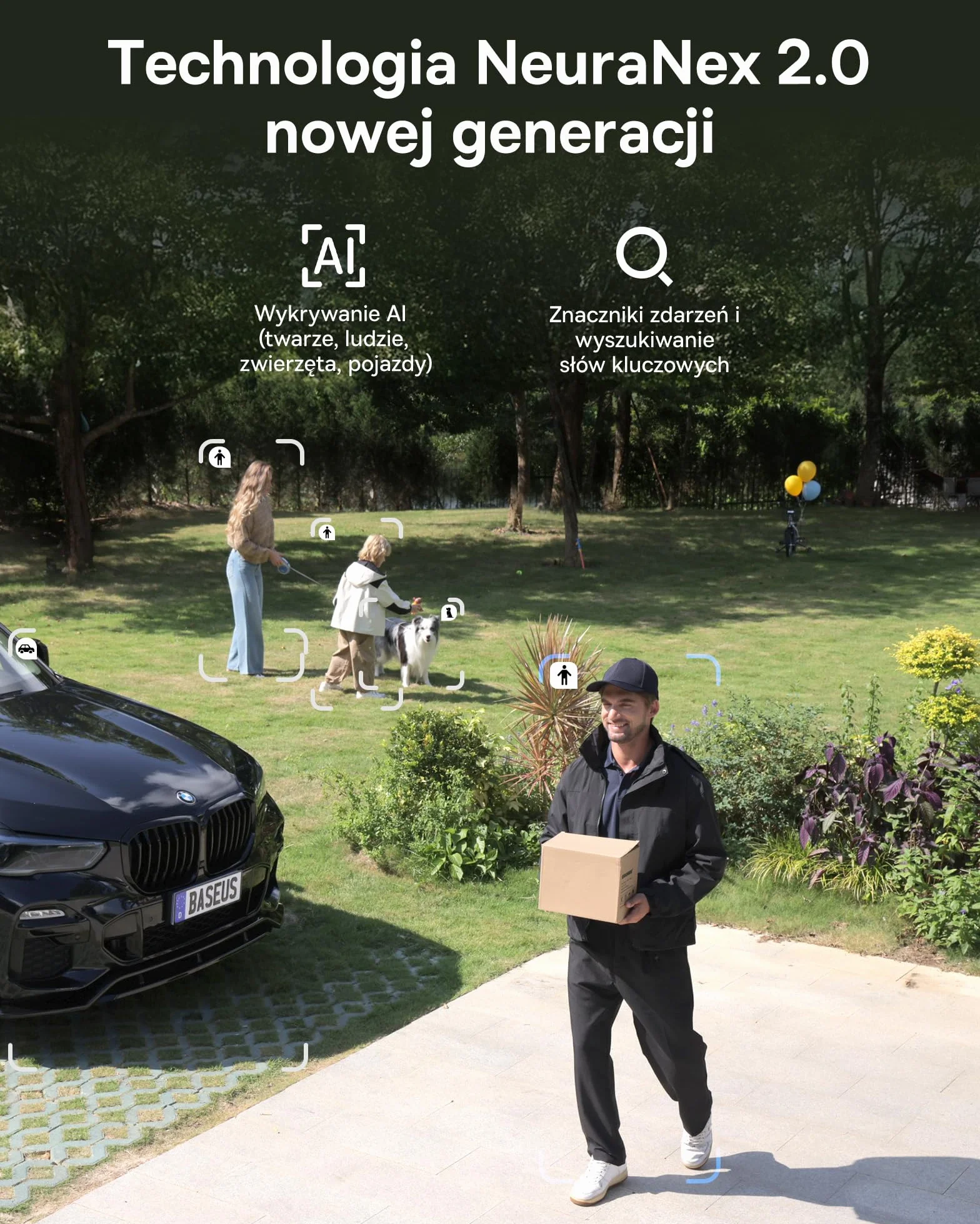 Baseus Security X1 Pro Kamera Zewnętrzna – kamera z podwójnym śledzeniem AI, monitoring 300°, nocne widzenie, solarna kamera bezprzewodowa na baterię, detekcja AI, automatyczny patrol, do 512 GB