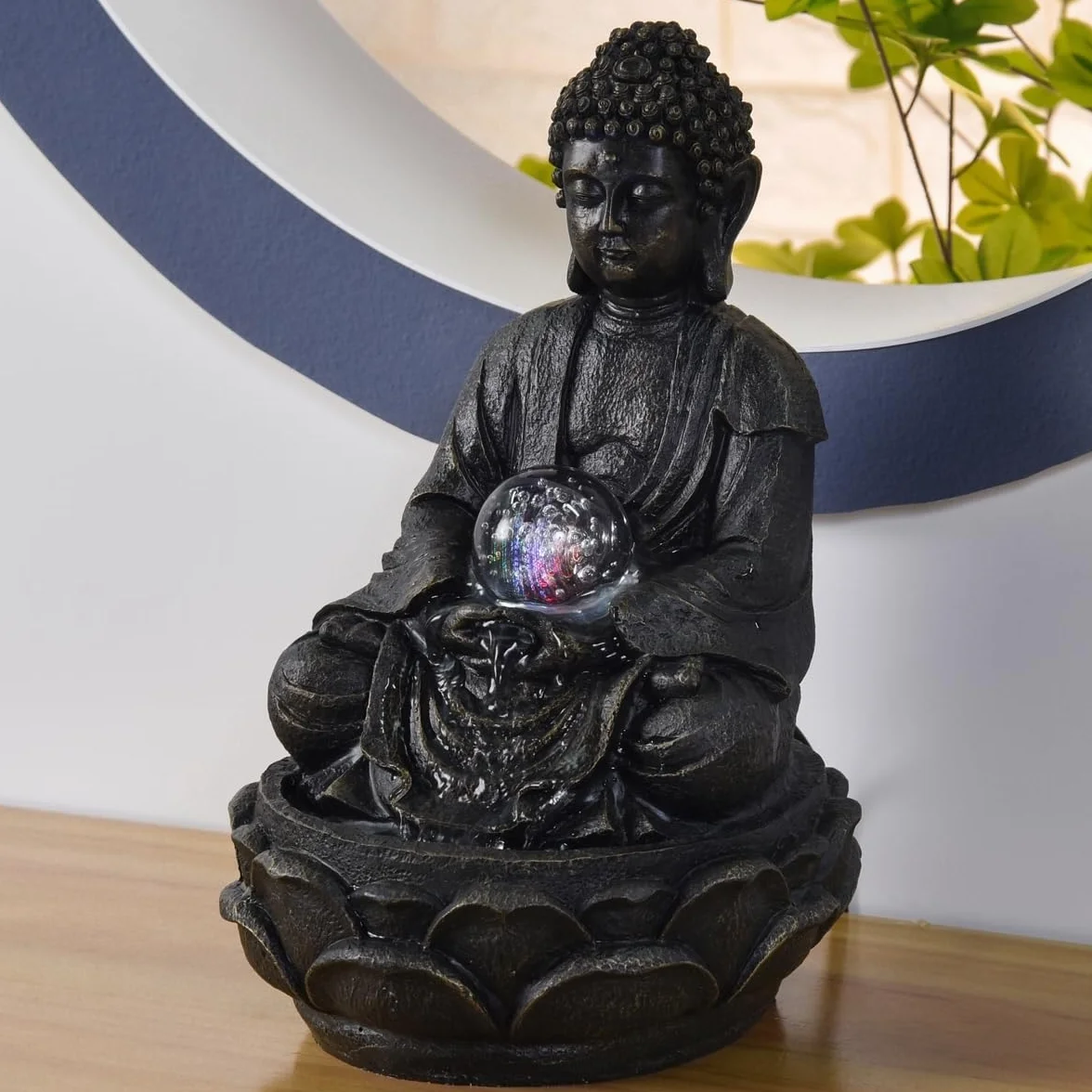Fontanna wewnętrzna LED Budda Multicolor 20 cm