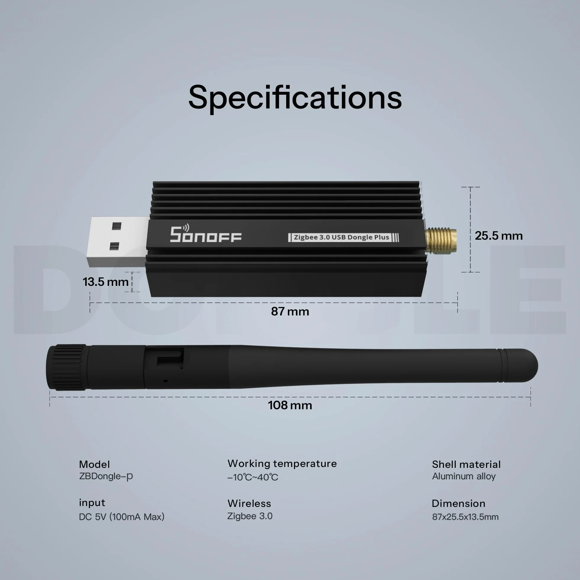 SONOFF Dongle USB Zigbee plus 3.0 SMA interfejs anteny zewnętrznej Uniwersalna bramka, preinstalowana z firmware Z-Stack 3.x.0 koordynacja firmware dla asystenta domowego lub Zigbee2MQTT
