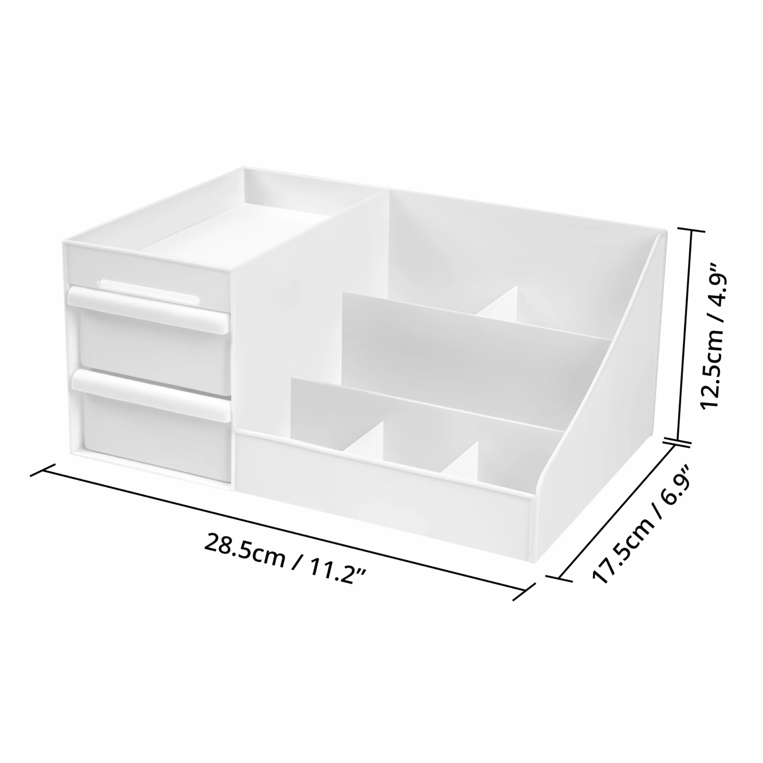 Organizer na kosmetyki z 2 szufladami biały Winter Shore