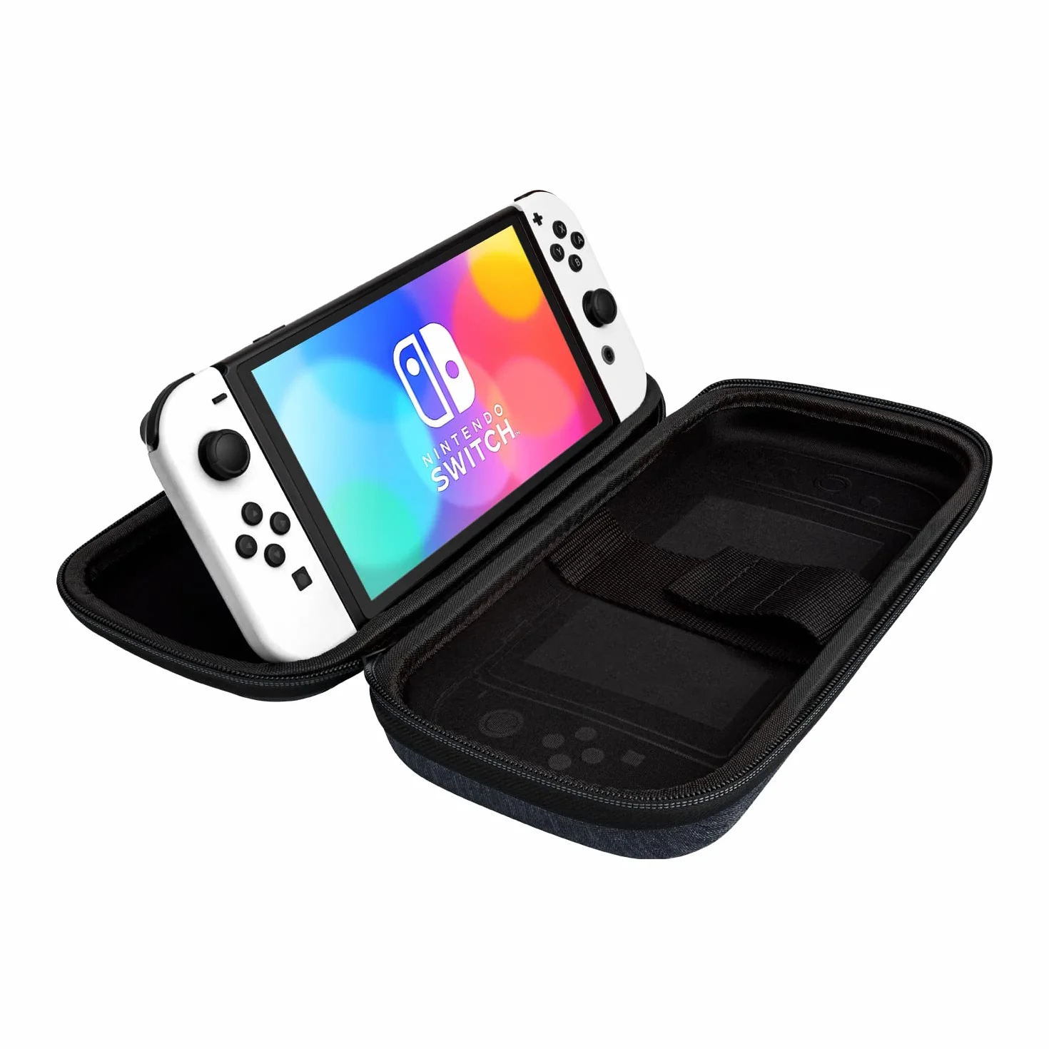 PDP Gaming Oficjalnie Licencjonowany Switch Slim Deluxe Travel Case - Zelda Breath of the WIld - Semi-Hardshell - Console Stand - Protective PU Leather - Holds 14 Games - Works z Switch OLED and Lite