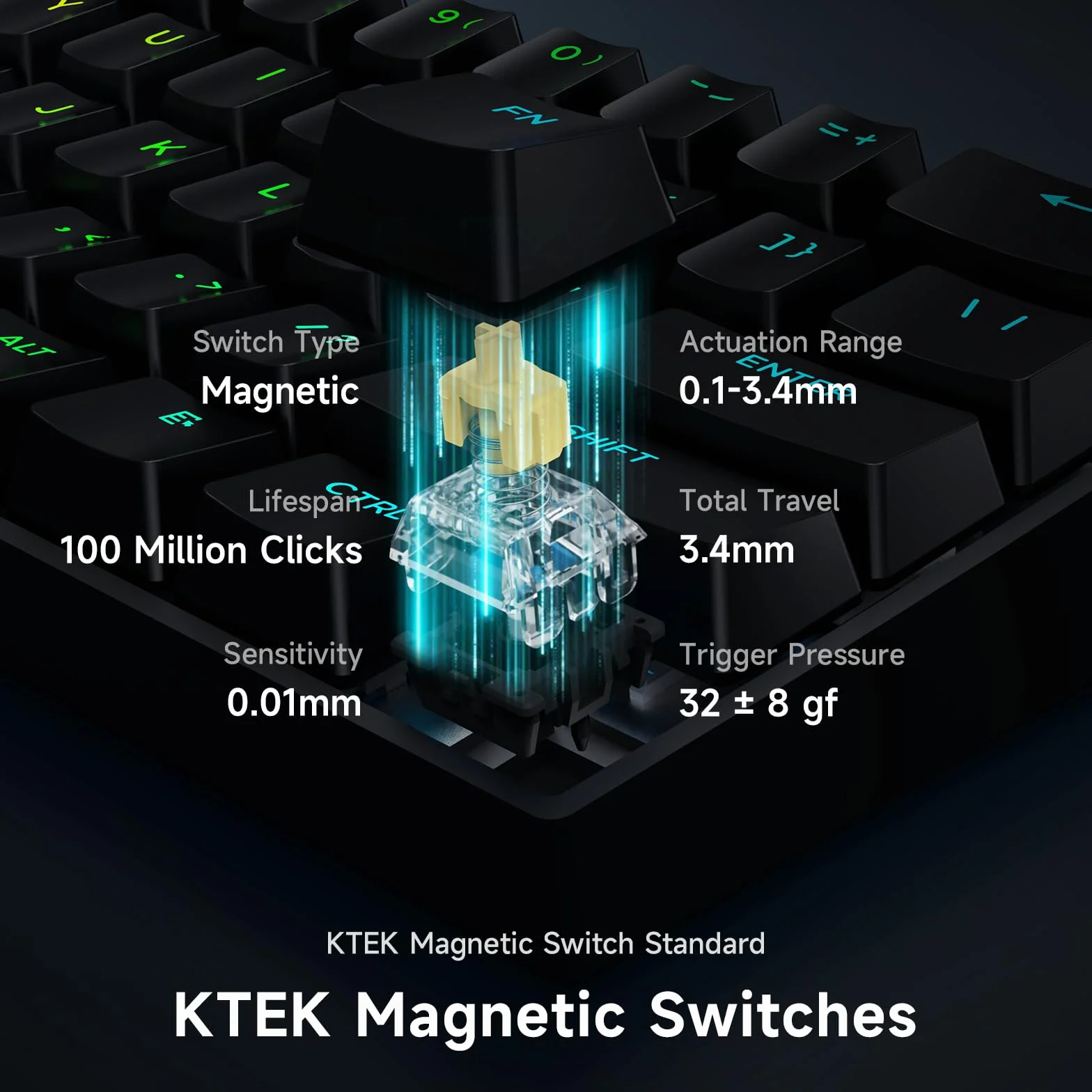 MCHOSE Ace60 Pro HE klawiatura gamingowa 60% 8000 Hz Rapid Trigger RGB przełącznik magnetyczny 0,01 mm