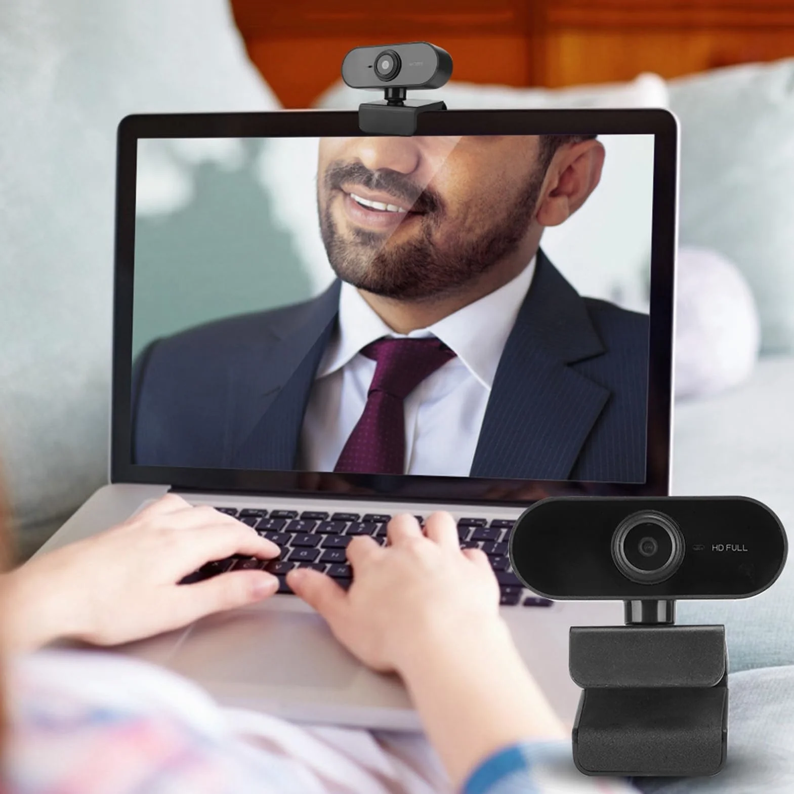 Kamera internetowa o wysokiej rozdzielczości HD 1920x1080 z wbudowanym mikrofonem, przenośna kamera internetowa ze sterownikiem USB 2.0 do komputerów i laptopów, obrotowa kamera internetowa o 360 ° do transmisji na żywo (czarna)