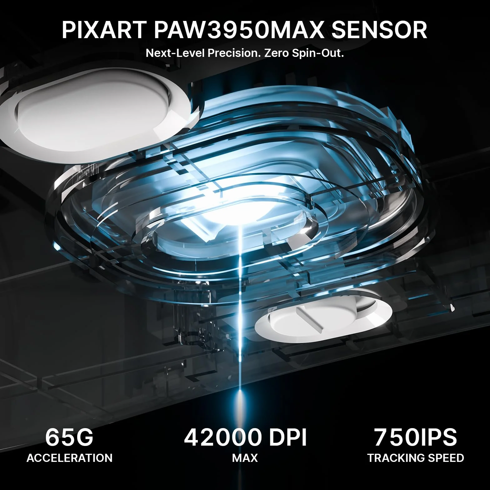 ATTACK SHARK V8 Bezprzewodowa Mysz Gamingowa 8000Hz, Chip Nordic 54L15, Sensor PAW3950MAX, 59g Ultralekka, 42000 DPI, 20 000 FPS, Ergonomiczna, BT / 2,4GHz / Przewodowa, Powłoka Ice, PC/Win, Biały