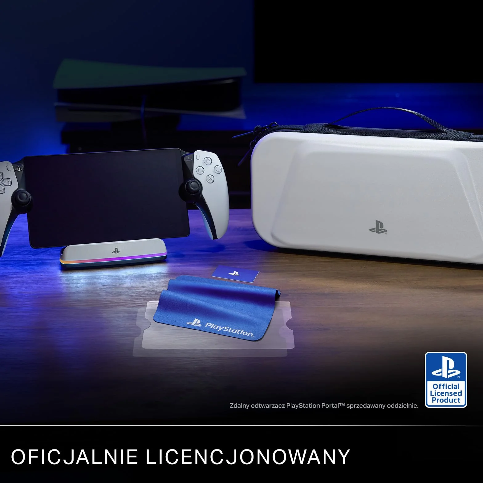 Stacja ładująca PowerA do konsoli PlayStation Portal™ Remote Player z Lumectra™, oświetlenie RGB, zasilanie USB, ładowarka magnetyczna, ładowanie i stojak, obciążona podstawa, oficjalna licencja