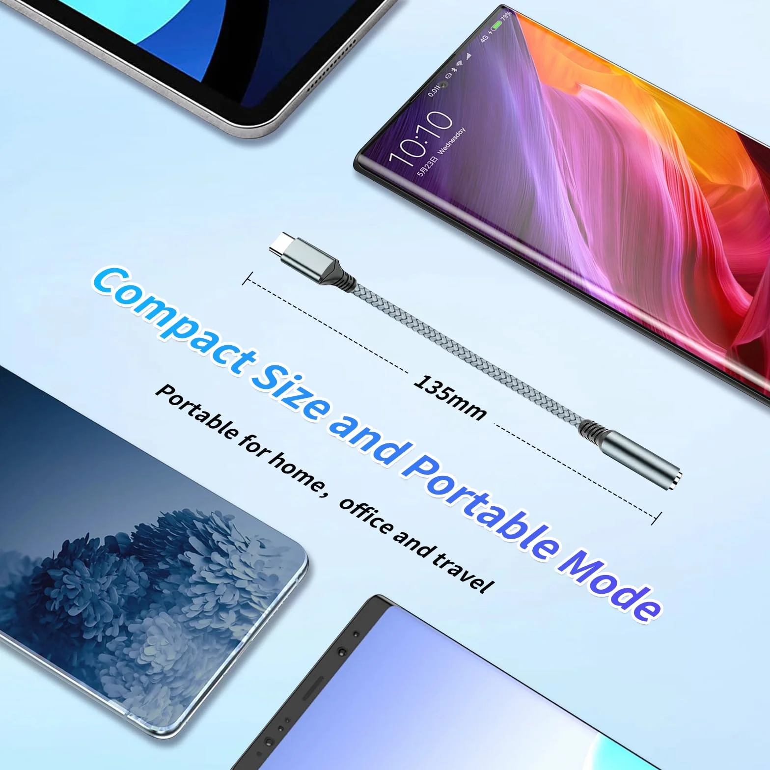 Gniazdo słuchawkowe USB-C na 3,5 mm, cyfrowy adapter audio AUX typu C na 3,5 mm, kompatybilny z iPhone 16/15 Pro/Pro Max, Samsung Galaxy, iPad Pro, Xiaomi i innymi urządzeniami typu C (2 szt.)