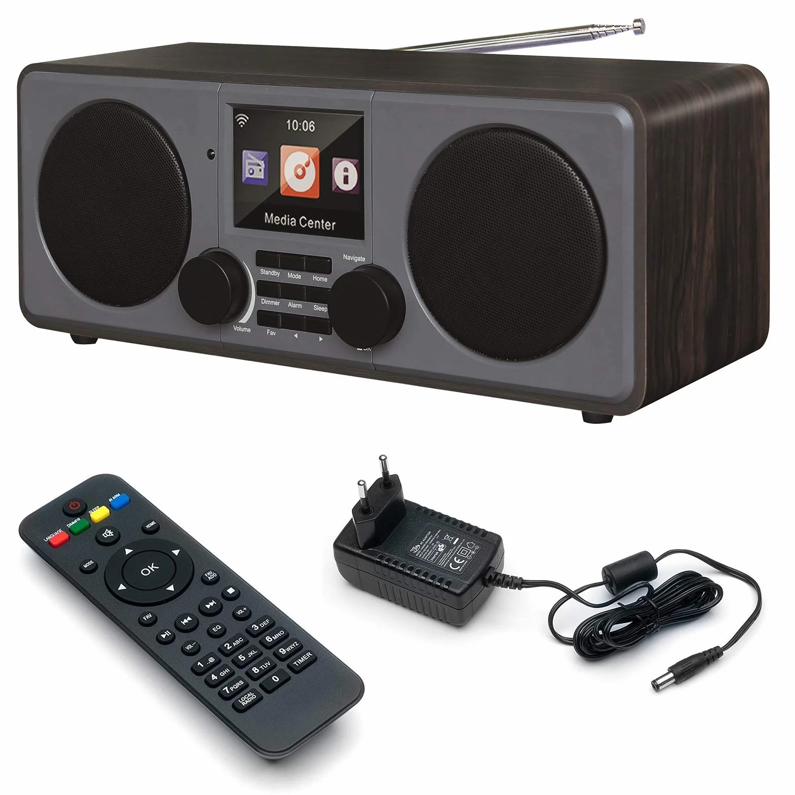 XORO DAB 600 IR V3 – radio internetowe DAB+/FM z Wi-Fi, 2 x 5 W RMS, USB 2.0, sterowanie aplikacją, Bluetooth, Spotify Connect, AUX, funkcja budzika, stacja pogodowa