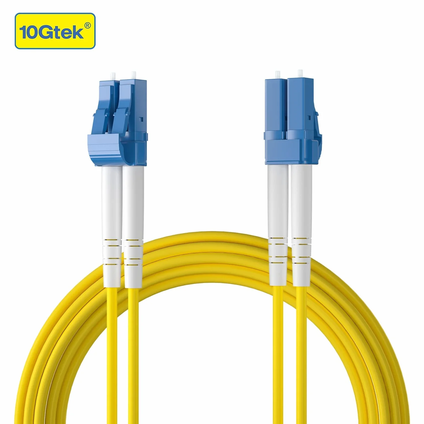 Fiber Patch Cable - LC to LC OS2 10Gb/Gigabit Singlemode Jumper Duplex 9/125 LSZH Fiber Optic Cord for SMF SFP Transceiver, Yellow, 0.5-Meter(1.65ft)