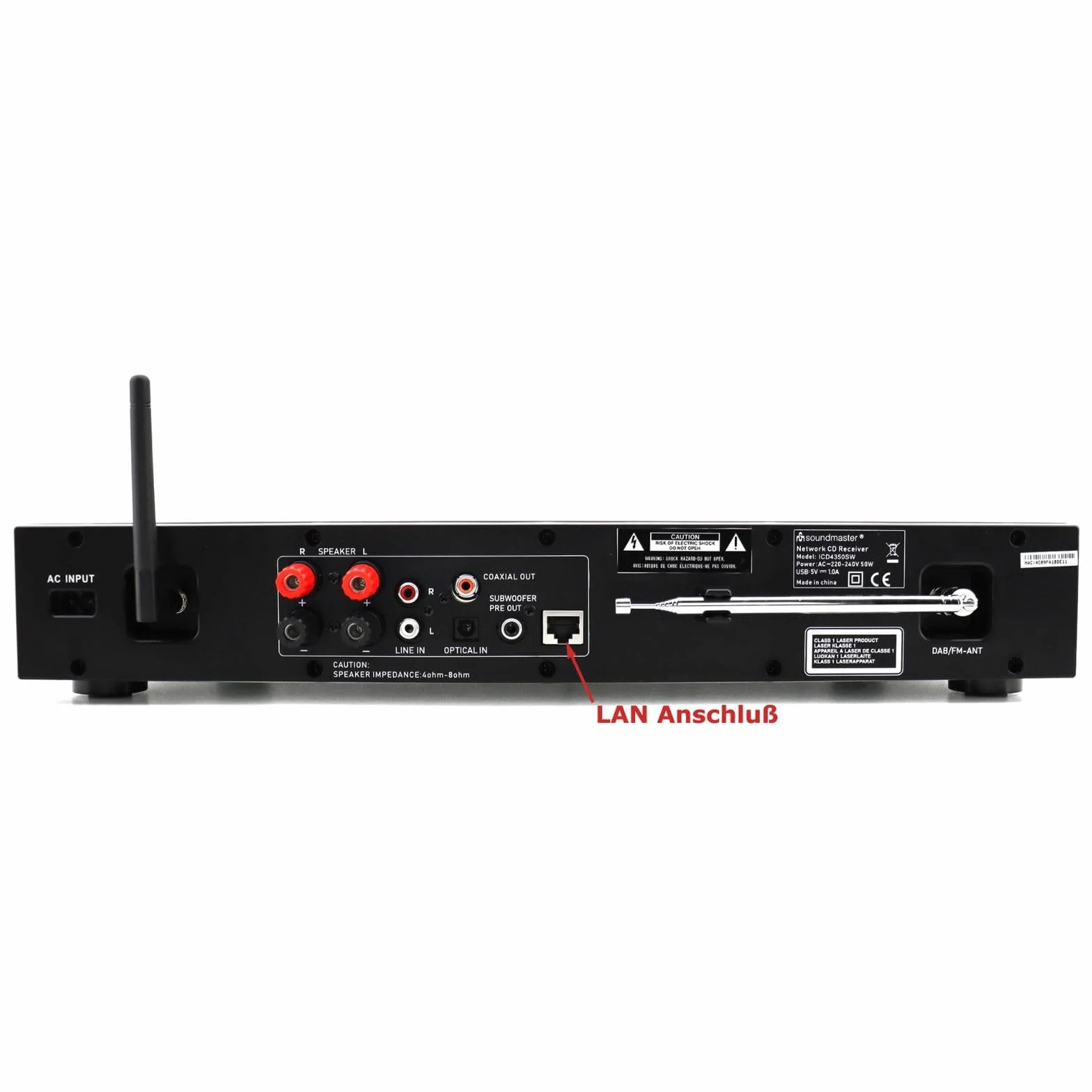 Soundmaster ICD4350SW HiFi zestaw stereo Audio System radio internetowe WLAN 2,4/5GHz LAN podłączenie DAB+ odtwarzacz CD USB MP3 sterowanie za pomocą aplikacji RCA wejście optyczne TV