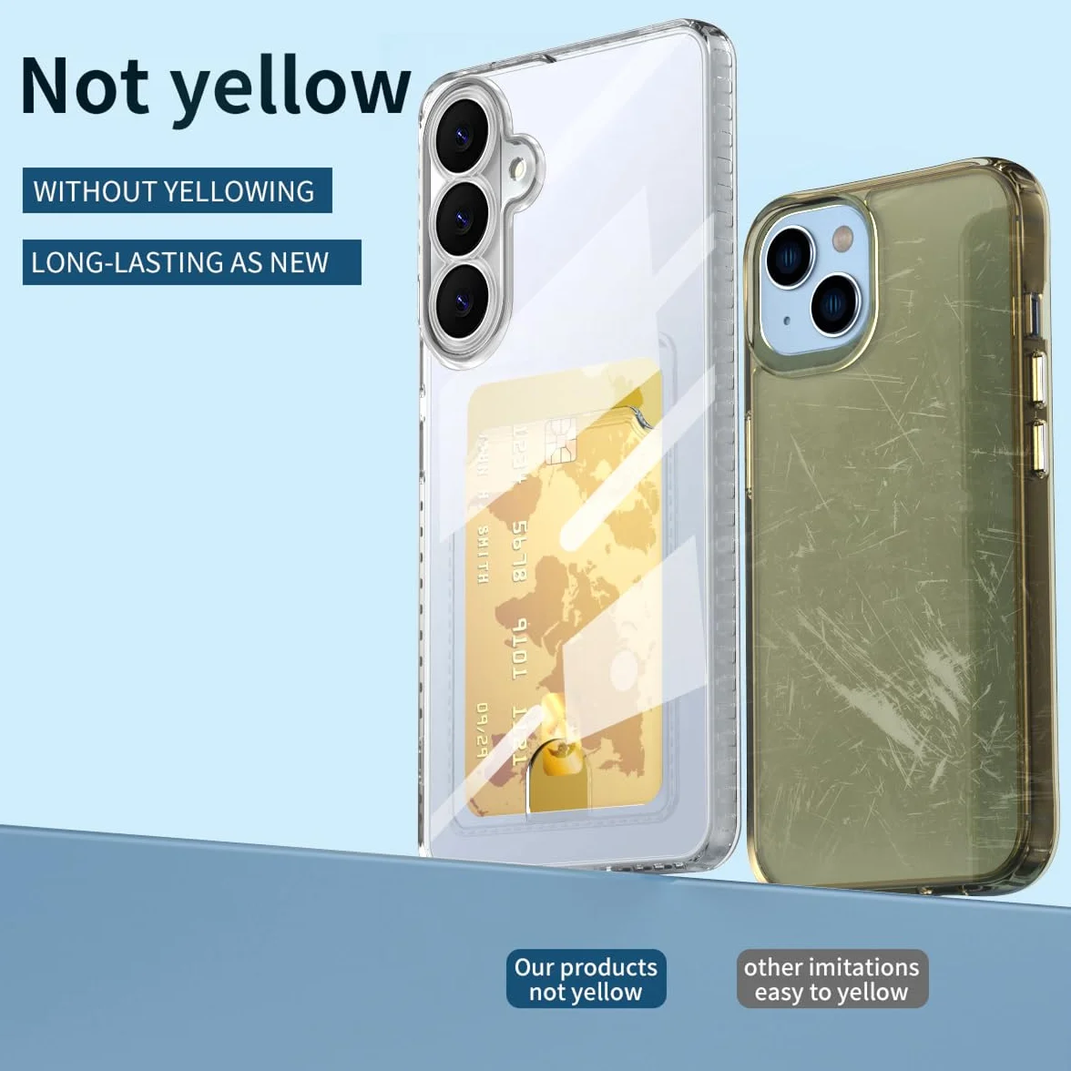 Lunivop Etui kompatybilne z Samsung Galaxy S26, przezroczyste, z miejscem na karty, portfel, cienkie, miękkie silikonowe, odporne na uderzenia etui na telefon komórkowy, odporne na zarysowania