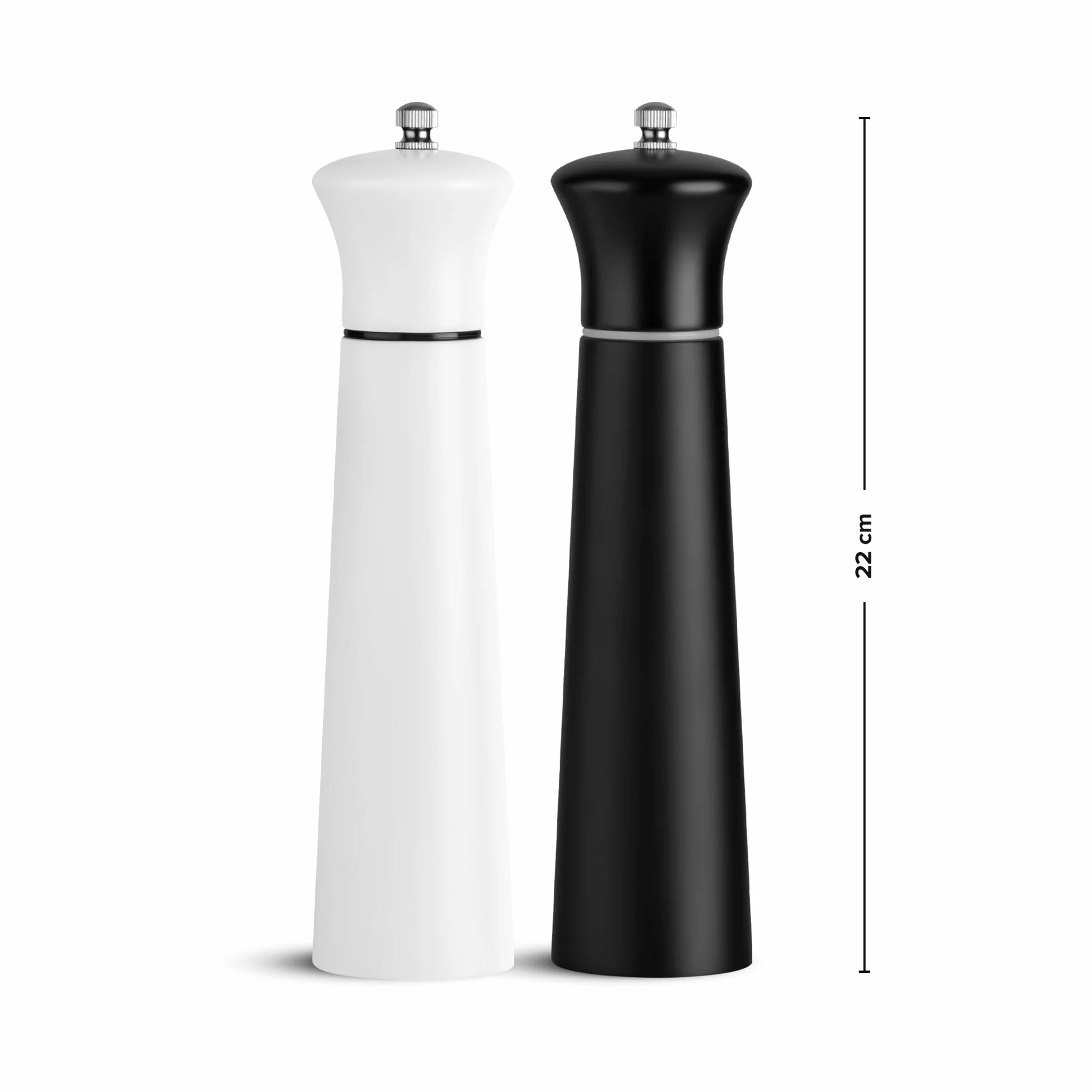 Black Sweden Home Designerski młynek do soli i pieprzu ceramiczny 22 cm czarno-biały