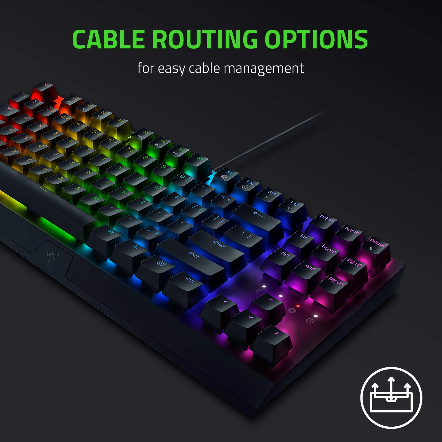 Razer BlackWidow V3 Tenkeyless (zielone przełączniki) – kompaktowa mechaniczna klawiatura do gier (klikalne, kompaktowa obudowa, w pełni programowalne klawisze) Układ QWERTY US | Czarny