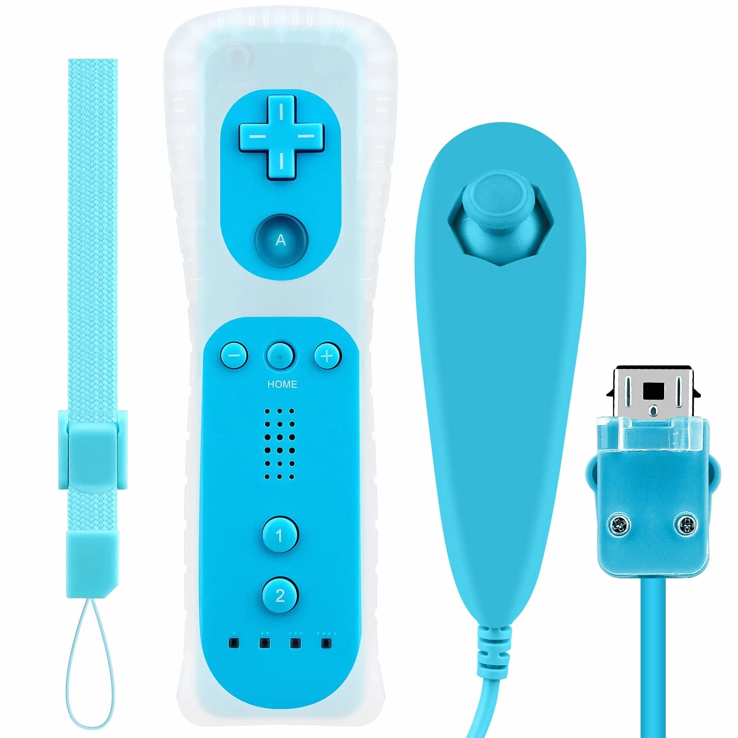 OSTENT Pilot zdalnego sterowania z czujnikiem ruchu + przewodowy Nunchuck Combo do Nintendo Wii, niebieski