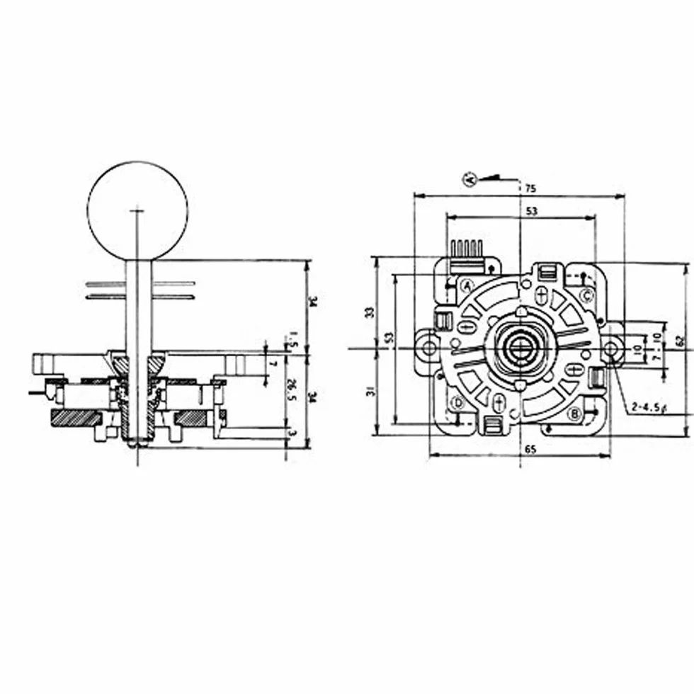 SANWA JLF-TP-8YT-SK Joystick z pokrętłem kulowym kontroler zręcznościowy niebieski