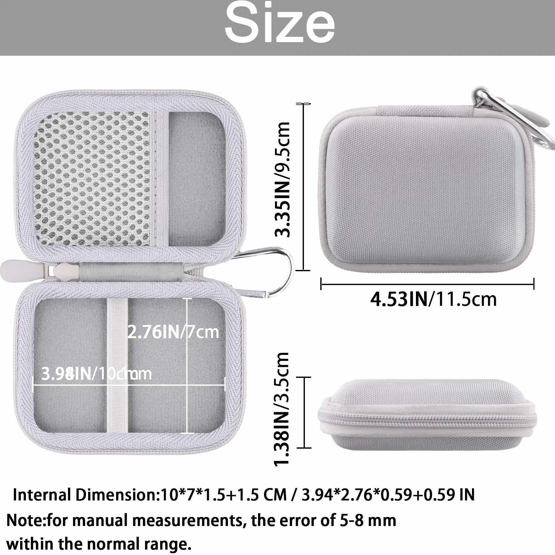 Khanka Etui na zewnętrzny dysk SSD Lexar ES5 ES4 SL500 SL500M 1 TB/2 TB/4 TB, pokrowiec do zewnętrznego dysku SSD Lexar/ES5/ES4/SL500/SL500M, tylko obudowa (biała)