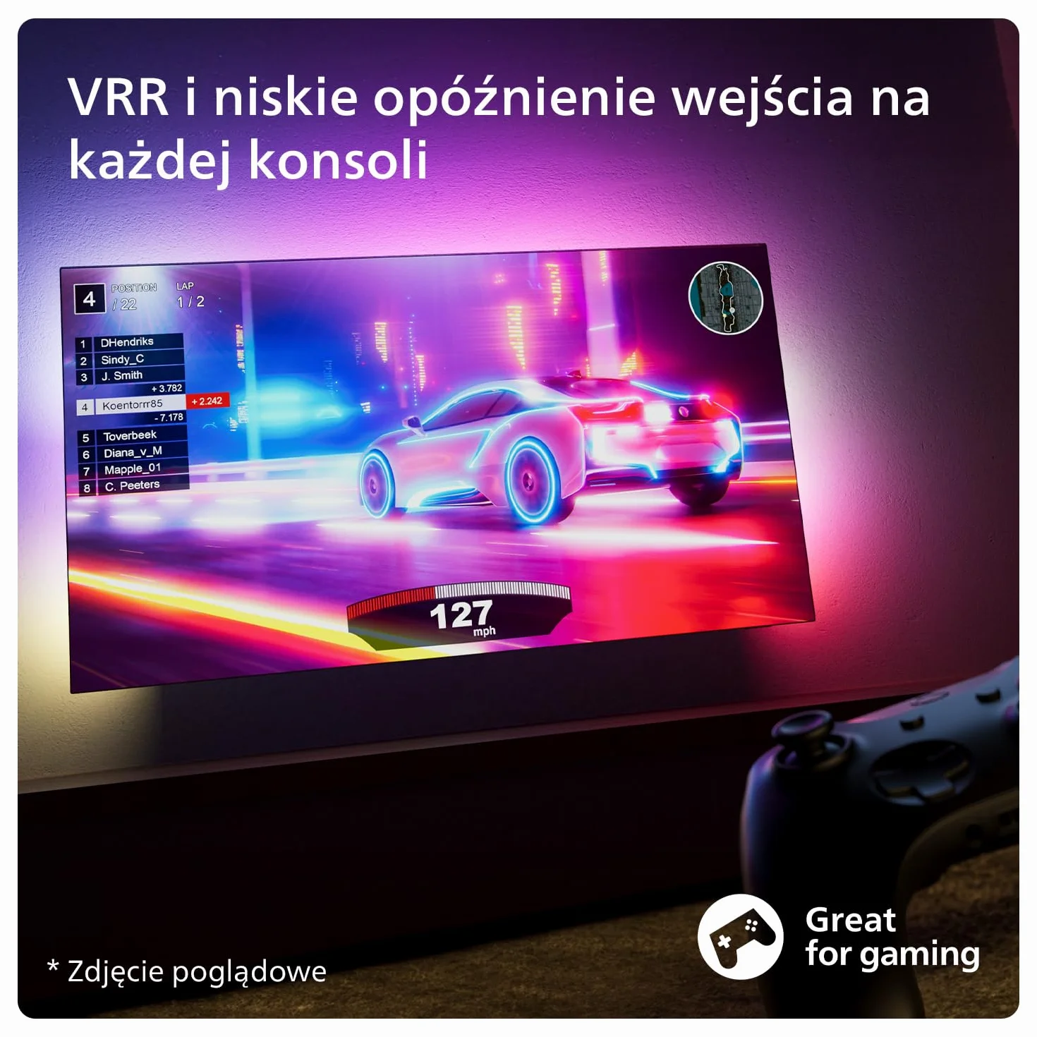 Philips Ambilight TV 43PUS8109 4K LED Smart TV 43-calowy z technologią Pixel Precise Ultra HD, platformą Titan OS i dźwiękiem Dolby Atmos, który współpracuje z asystentami Alexa i Google