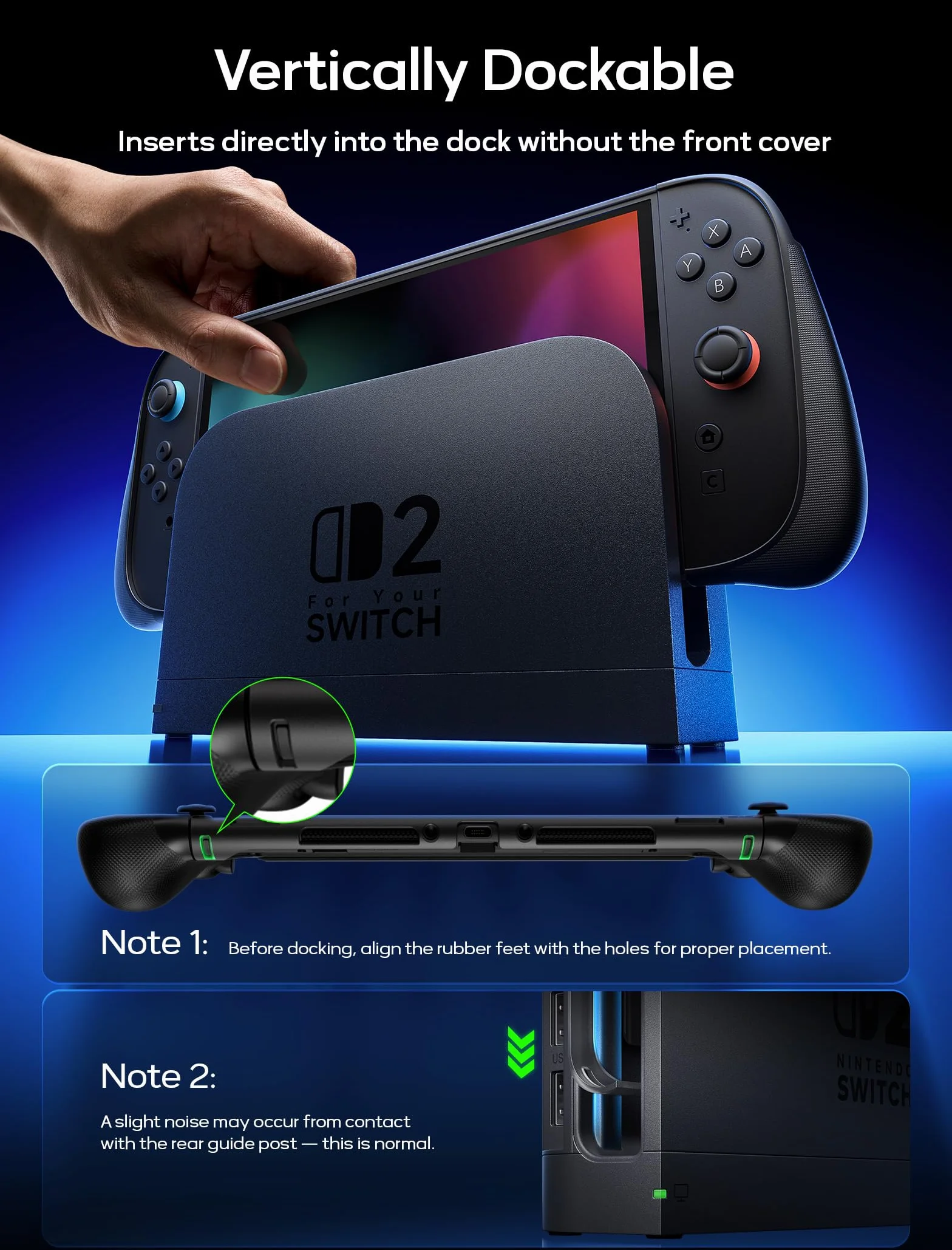 JSAUX Etui ochronne dzielone kompatybilne z Switch 2, rama z TPU i pokrywa przednia, uchwyt antypoślizgowy, na 10 kart, obsługuje podstawkę, odporny na wstrząsy i zarysowania, PC0114