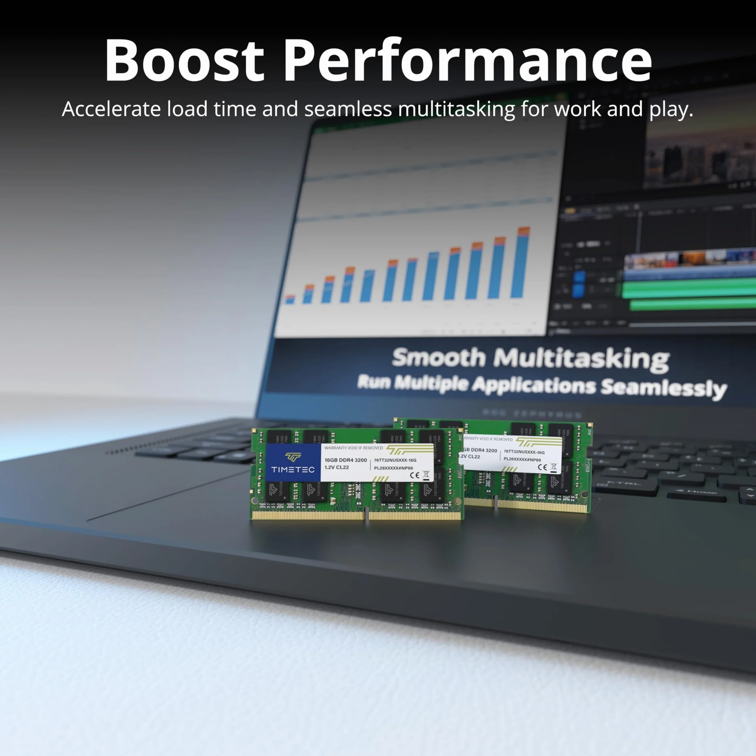 Timetec 32GB (2x16GB) DDR4 3200MHz PC4-25600 Non-ECC Niebuforowany 1.2V CL22 2Rx8 Podwójna ranga 260-pinowy SODIMM dla AMD i Intel Gaming Laptop Notebook PC Pamięć Moduł pamięci RAM Aktualizacja