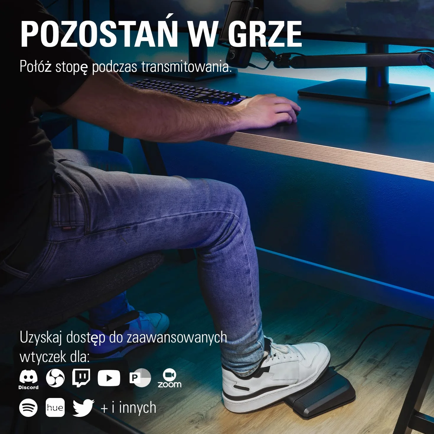 Elgato Stream Deck Pedal – kontroler nożny makro do studia, 3 przełączniki, OBS, Twitch, YouTube, Mac, PC