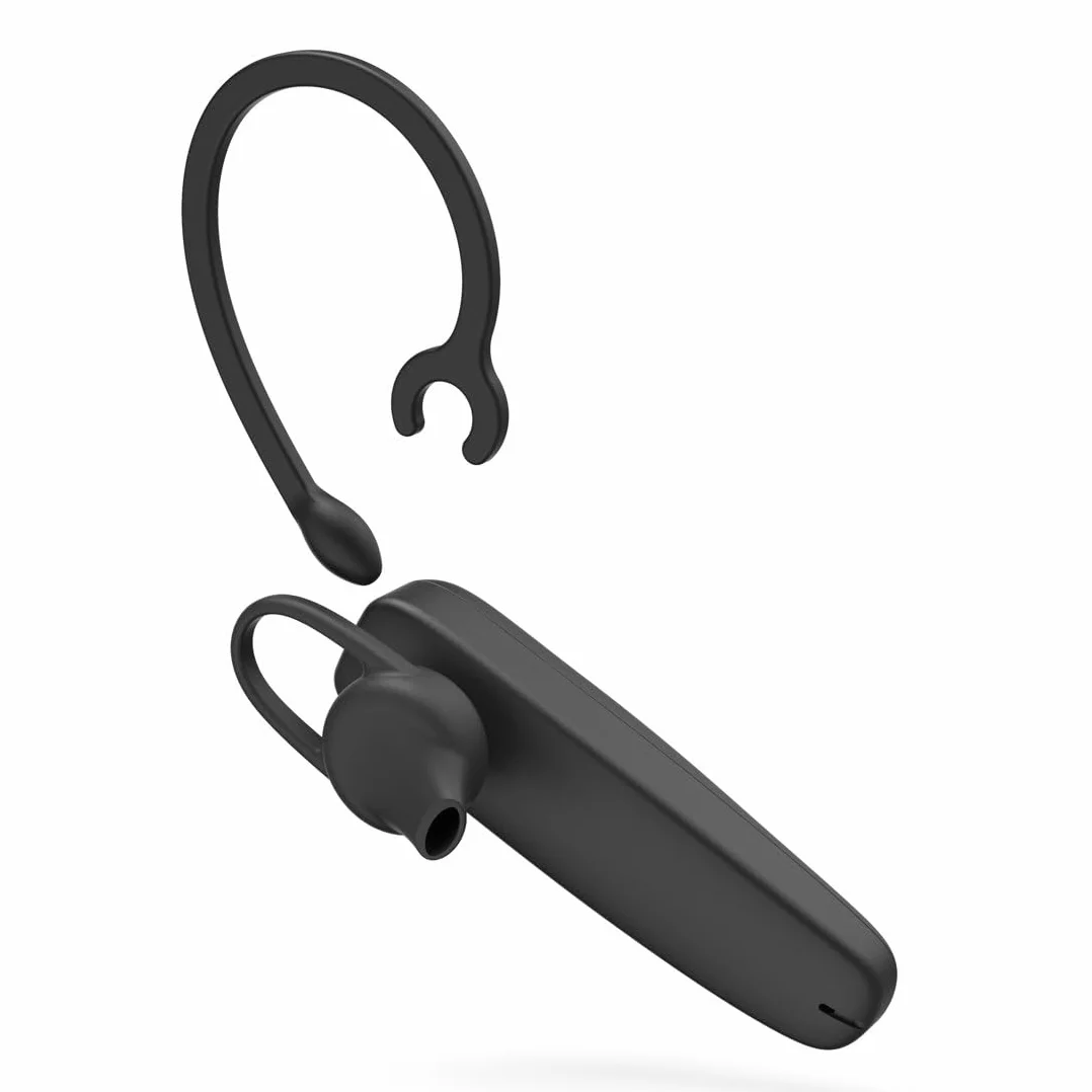 Hama MyVoice Essential słuchawka mono Bluetooth (ultralekka 9 g, multipoint – 2 urządzenia, obsługa Siri/Google Assistant, ergonomiczny zaczep, 3 rozmiary nauszników, czarna)