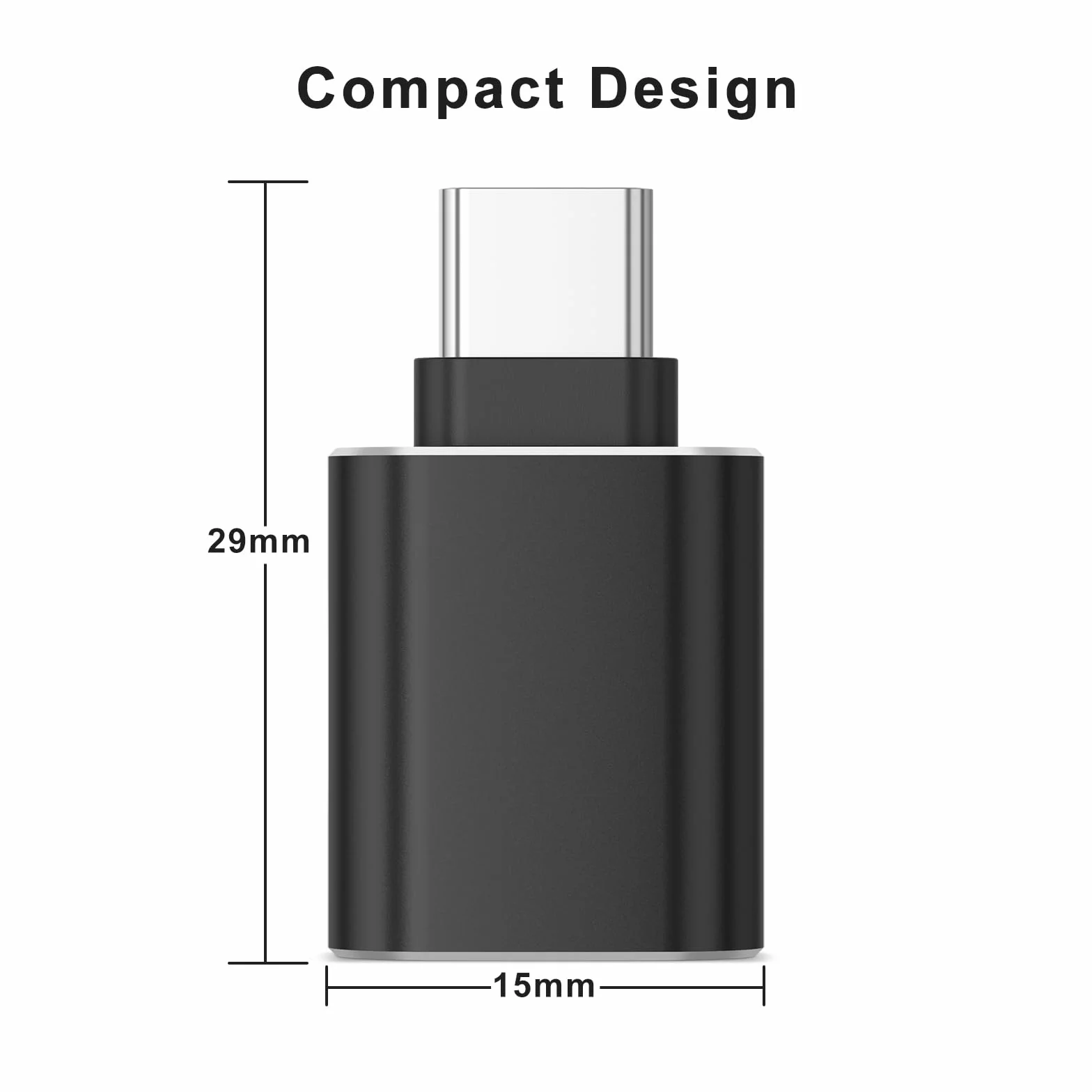 Oumida 【3 sztuki】 adapter USB C na USB 3.0 żeński do telefonu OTG Adapter Thunderbolt 4/3 na USB kompatybilny z iPhone 16 15 Seria MacBook Pro M4 Mac mini Galaxy S24 A55 (Czarny)