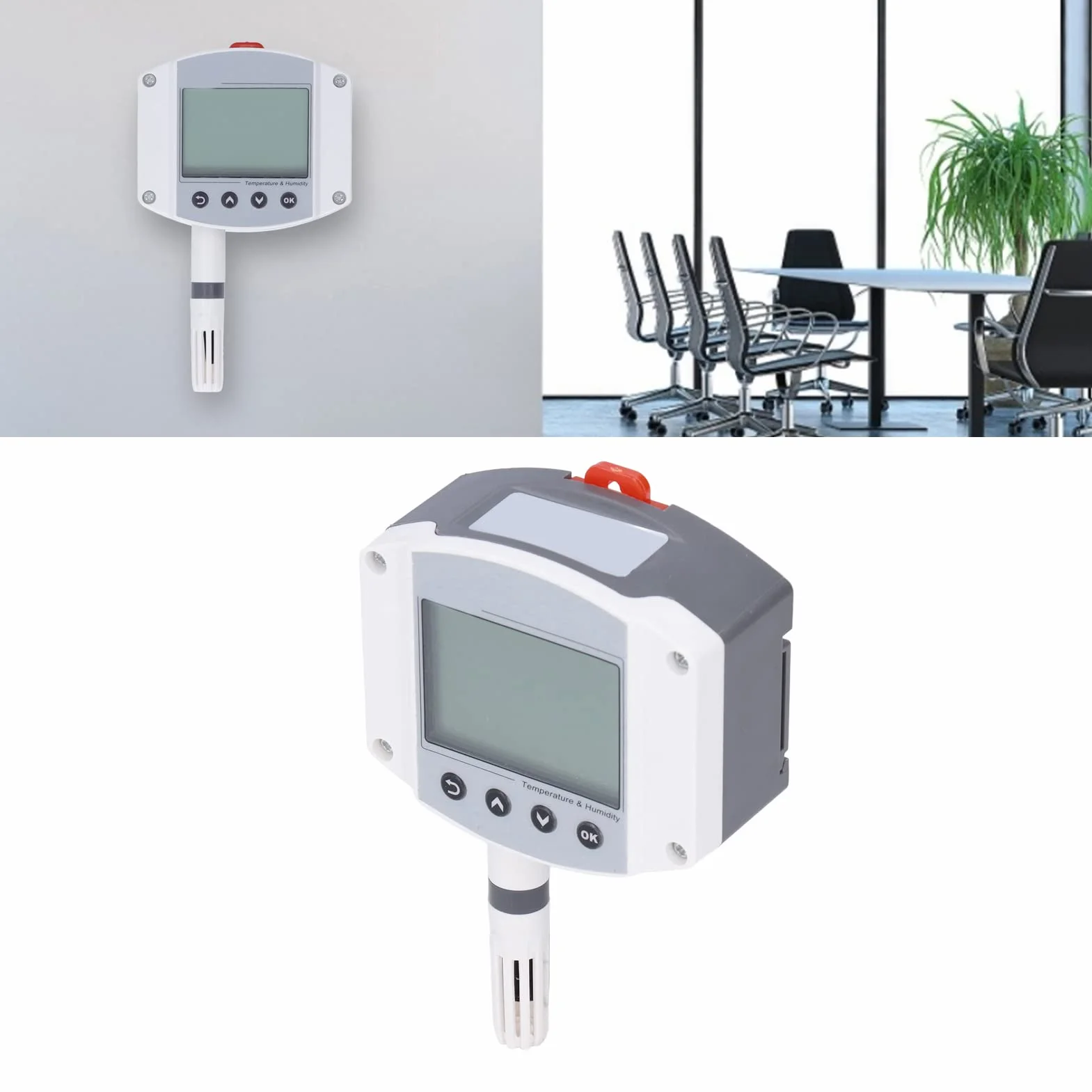 485 Przetwornik Temperatury i Wilgotności Naścienny Czujnik Temperatury i Wilgotności o Wysokiej Dokładności z Wyświetlaczem LCD 10~30V Higrometr Kryty