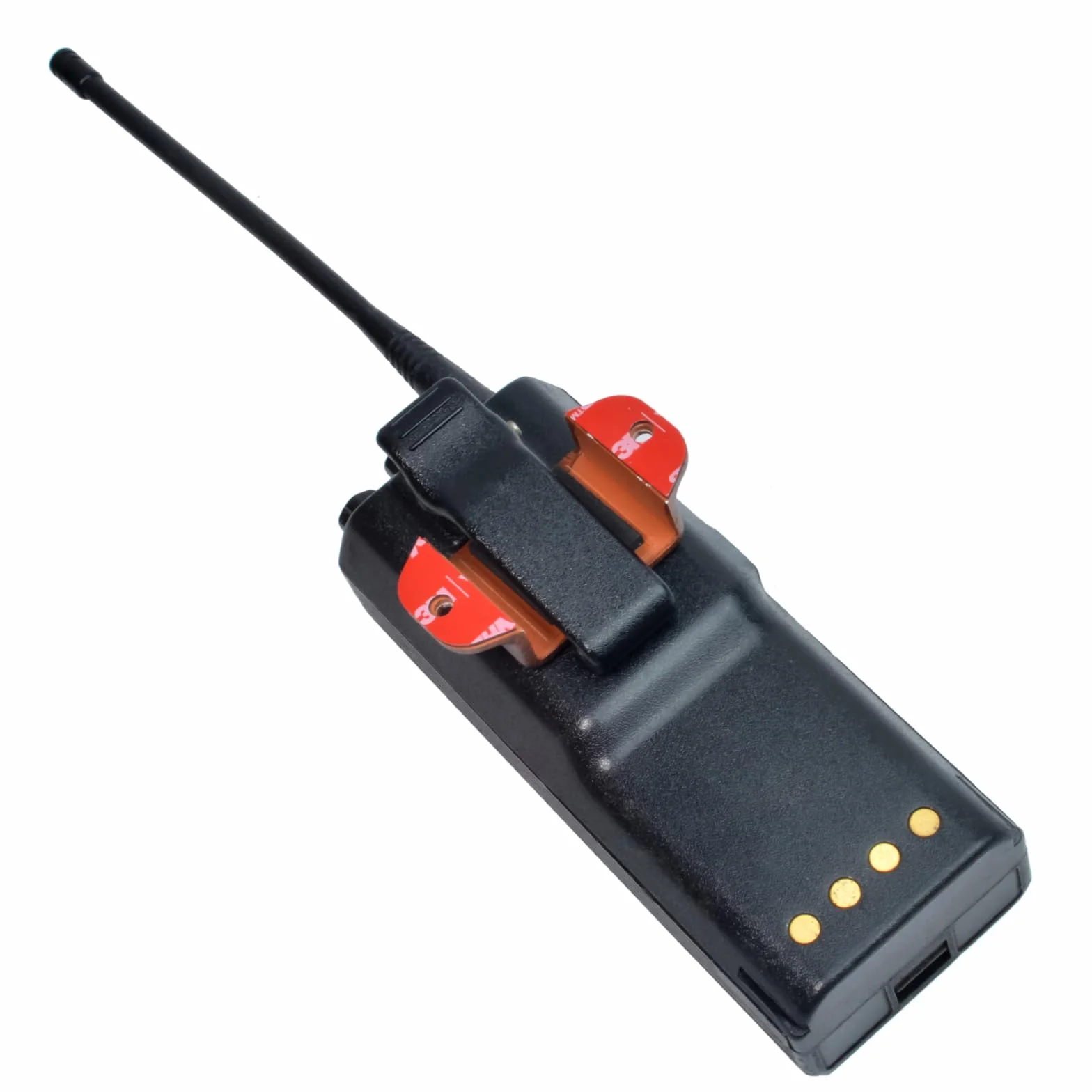 UAYESOK Uchwyt na krótkofalówkę, uchwyt na deskę rozdzielczą, ze śrubami i klejem 3M, do Motorola Baofeng Kenwood Quansheng Icom Midland Sepura Radio (rysunek słojów), Ciemnobrązowy rysunek słojów