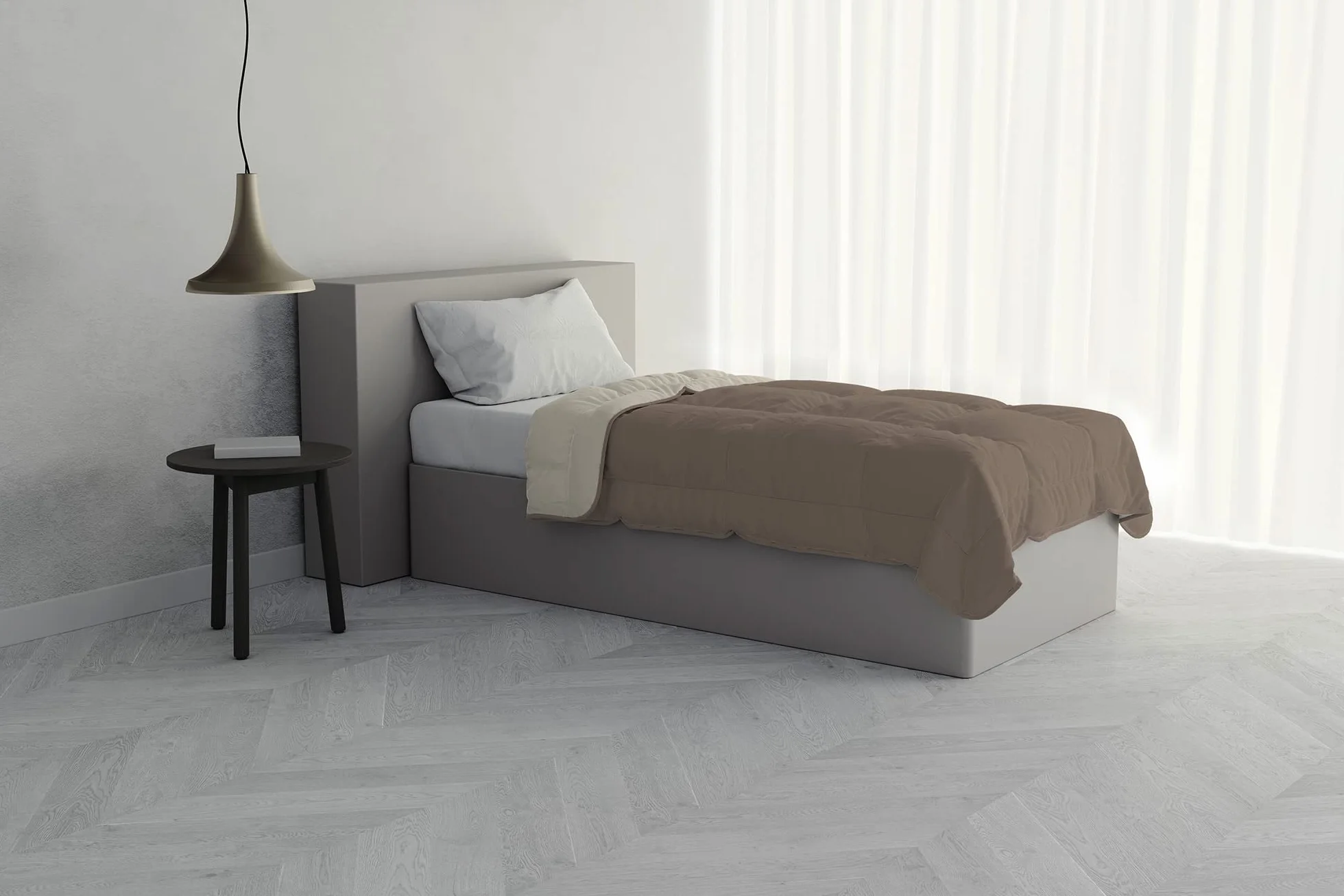 Italian Bed Linen SOGNI E CAPRICCI dwukolorowa kołdra letnia, żółwka/kremowa, 150 x 200 cm