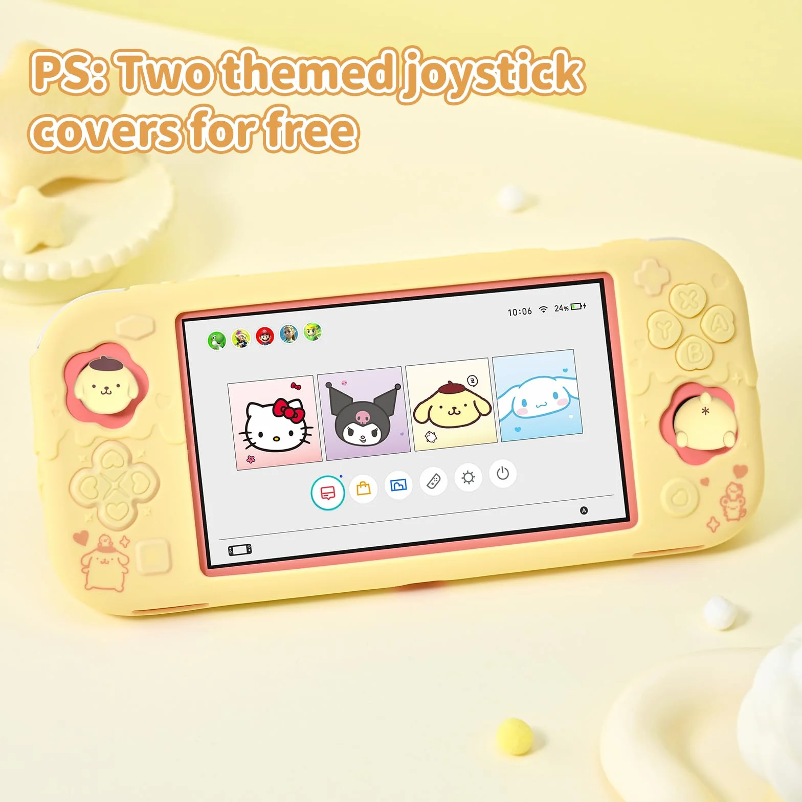 Kuitmor Etui Ochronne na Switch Lite, Silikonowa Osłona z 2 Pokrywkami na Gałki