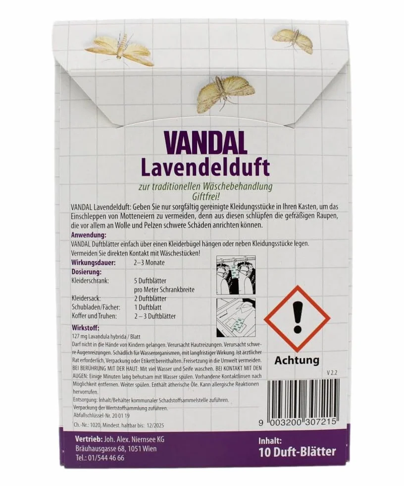 Vandal lawendowa ochrona przed molami 10 szt.